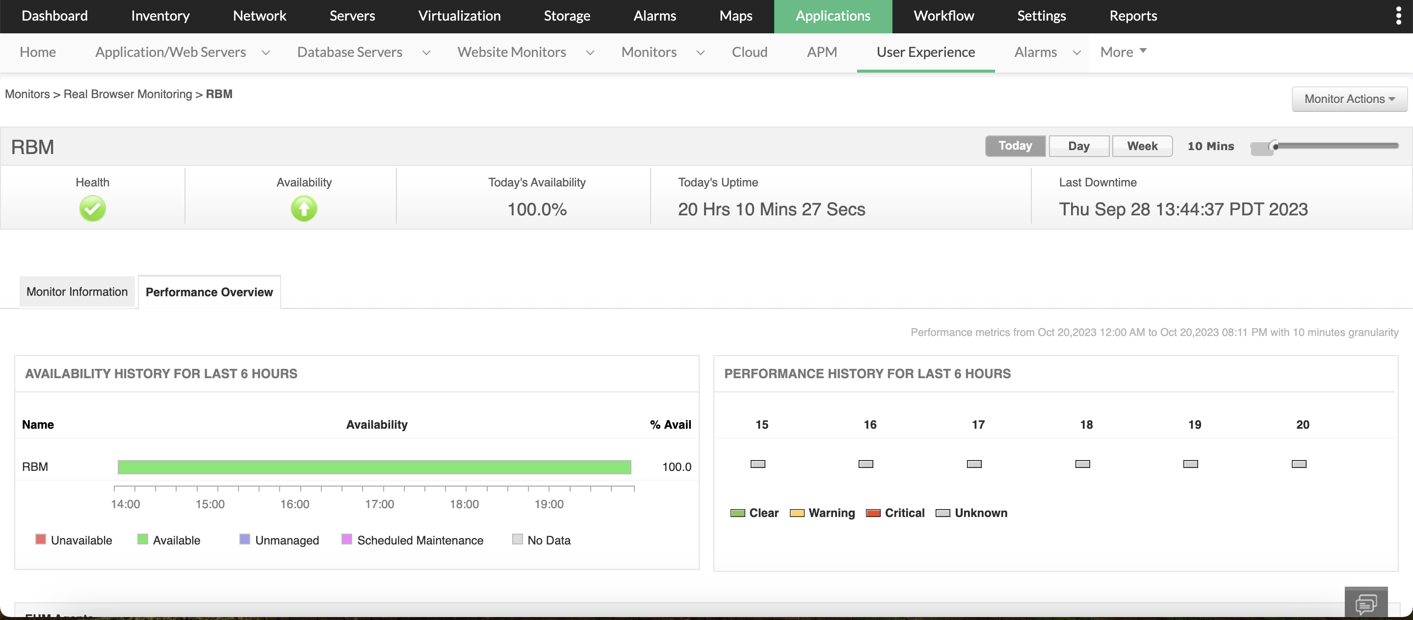 End-user IT monitoring in OpManager: Real browser monitor