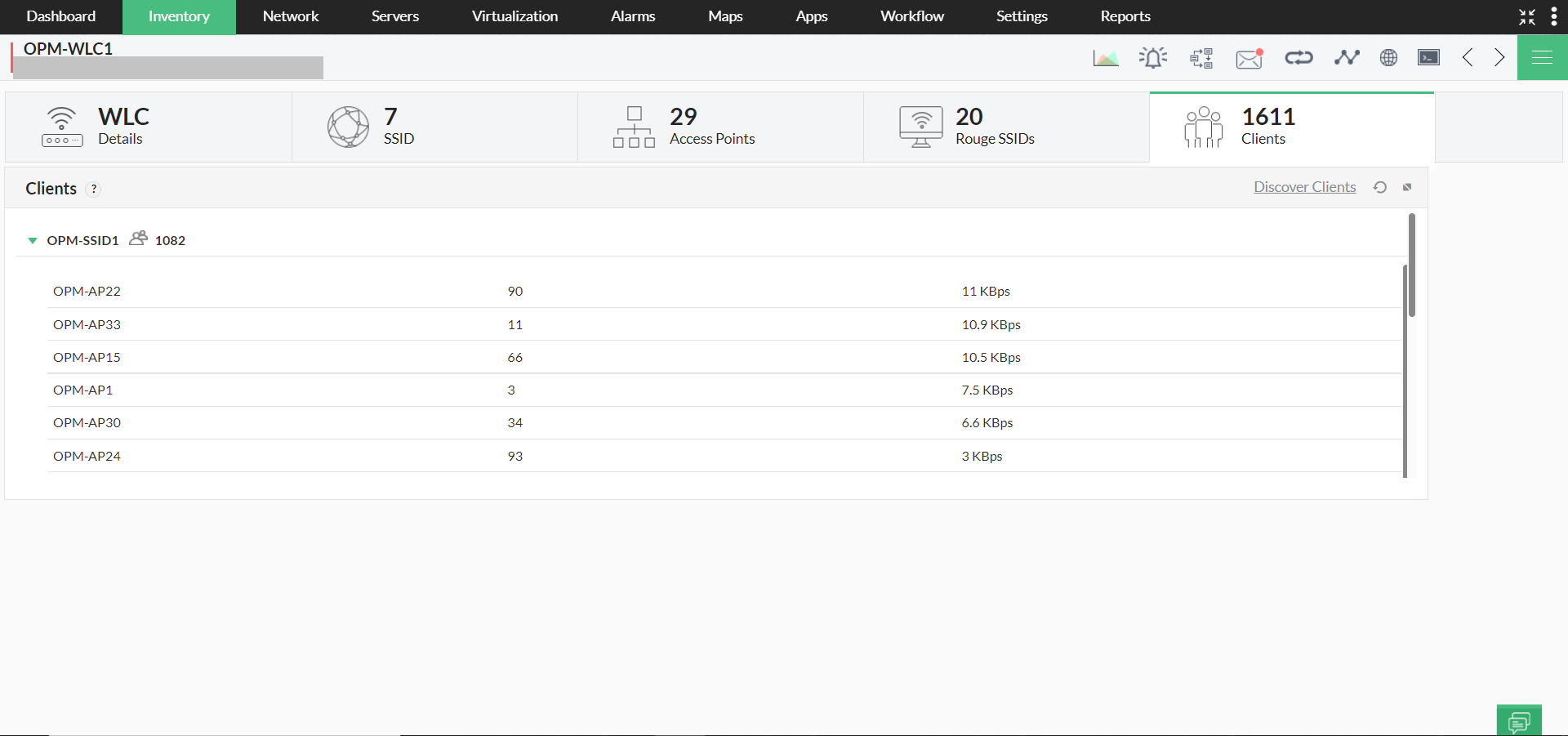 Wi-Fi analyzer Wi-Fi component monitoring - ManageEngine OpManager