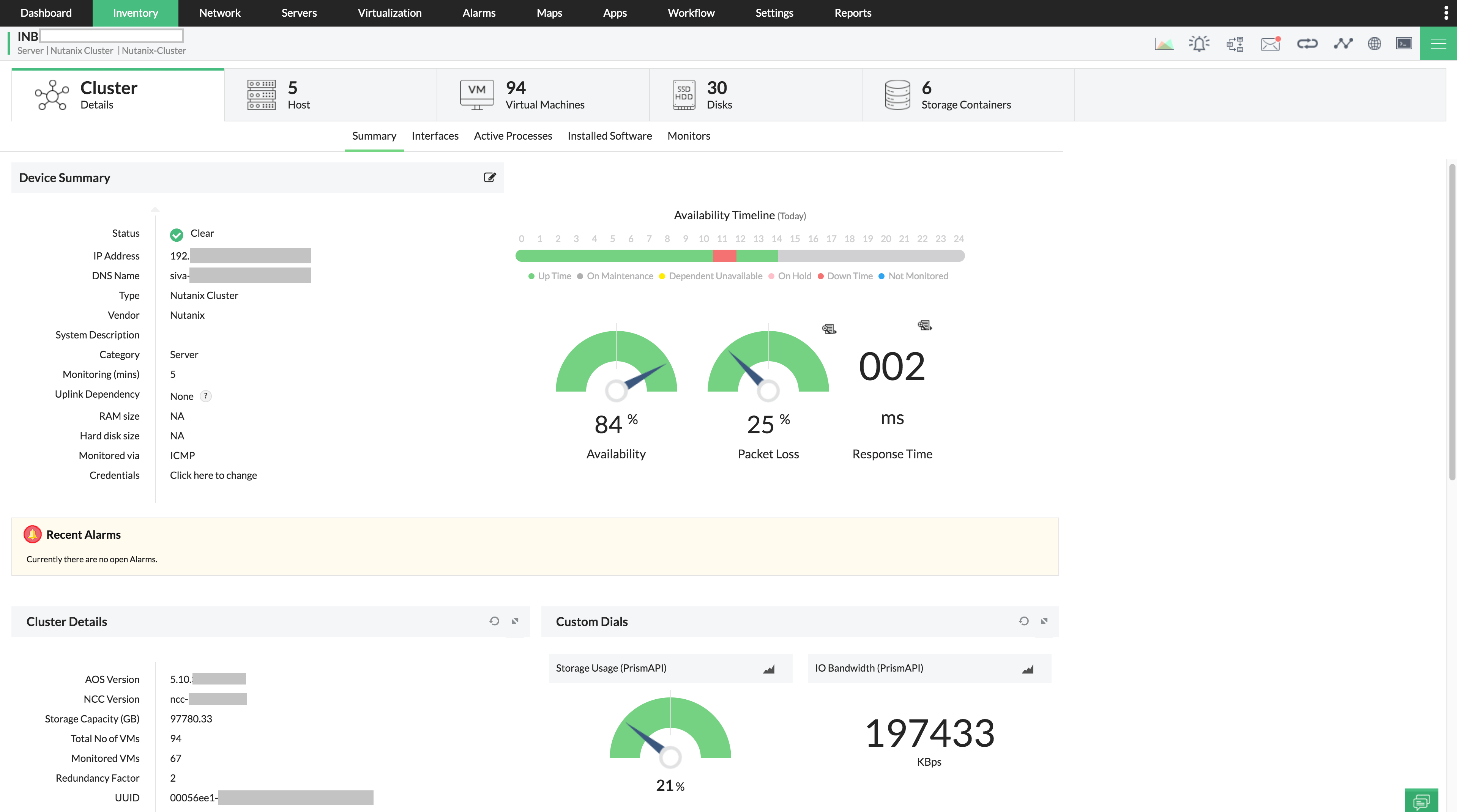 Nutanix cluster monitoring tool Nutanix cluster monitoring - ManageEngine OpManager