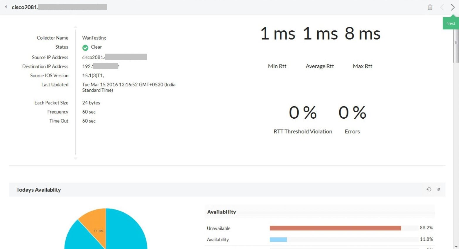 Router monitoring with OpManager: WAN link status with OpManager 1
