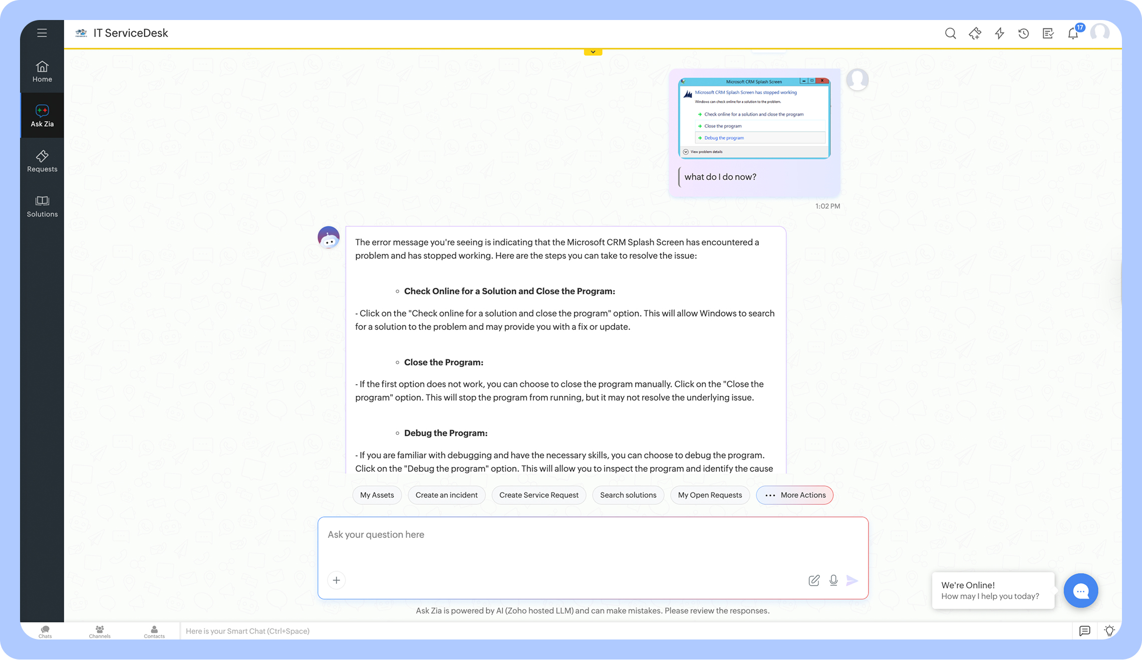 Zia's AI enabled search