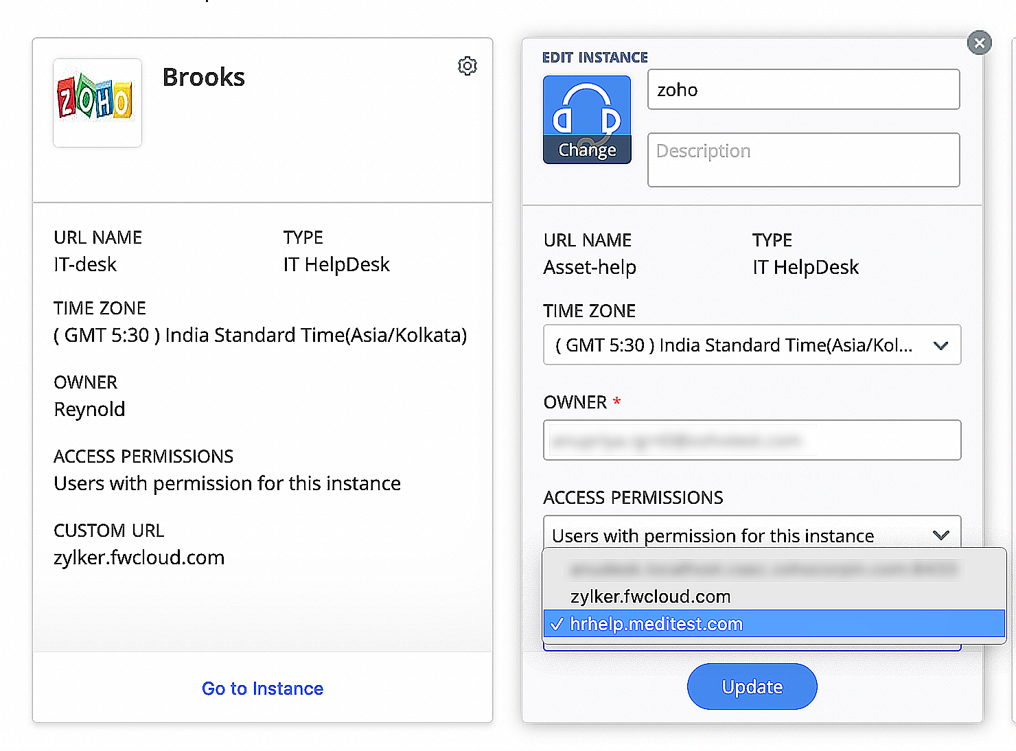 change the custom URL