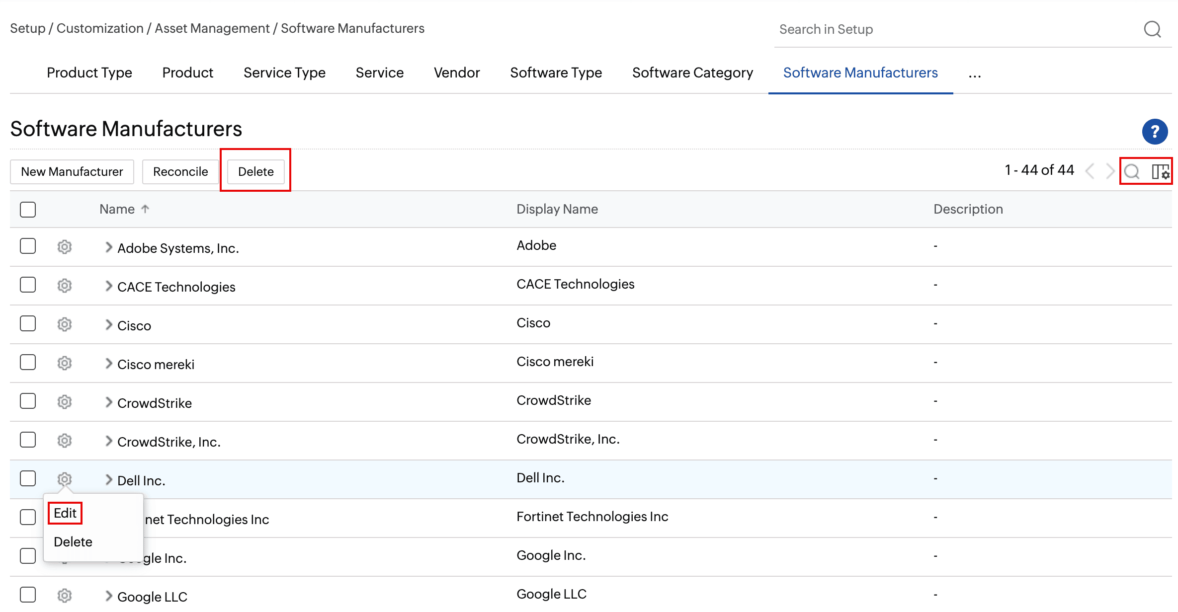 delete software manufacturers