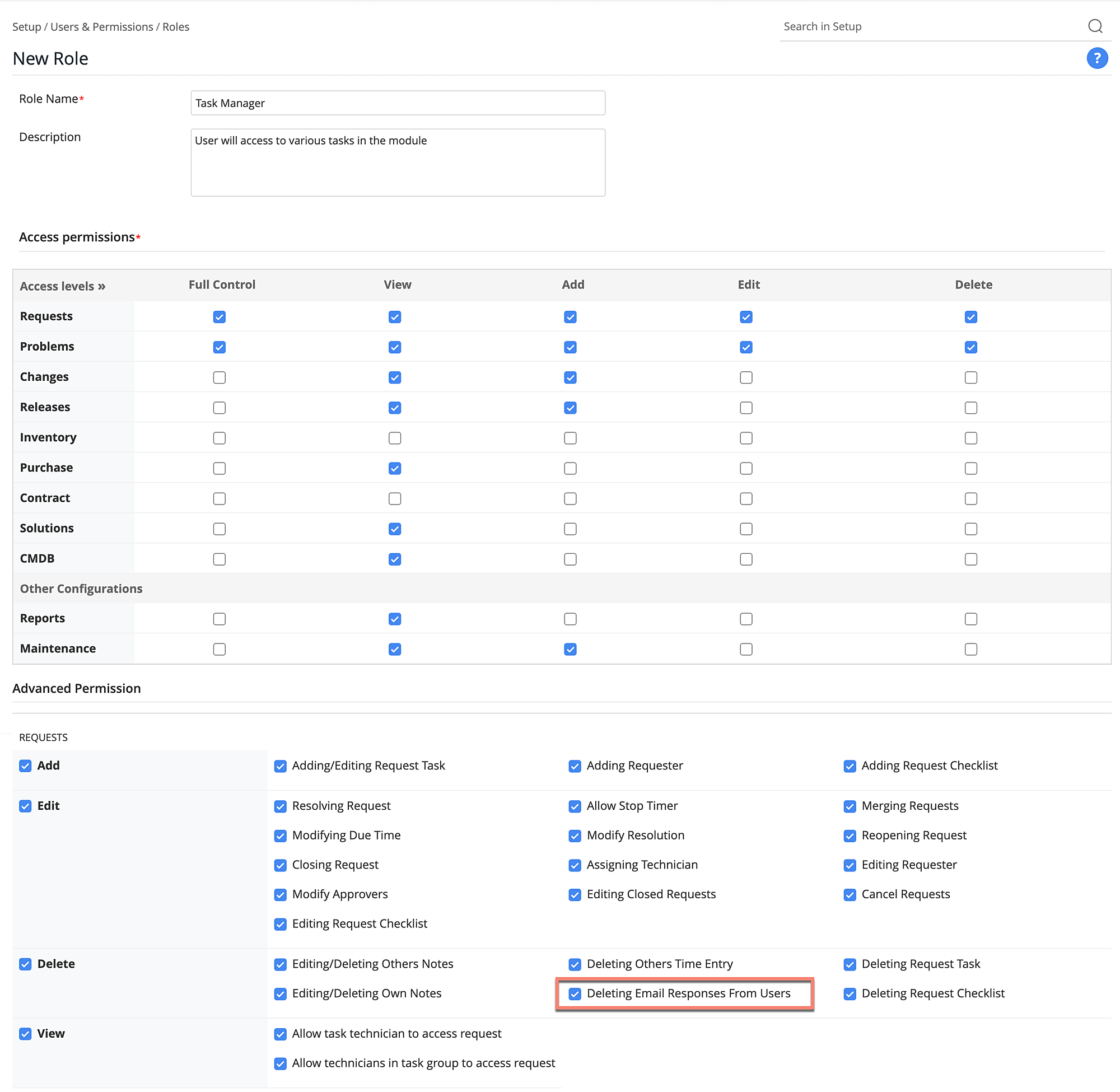 TDelete User Responses from Requests