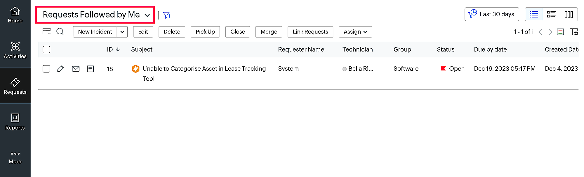 New Filter in Request List View