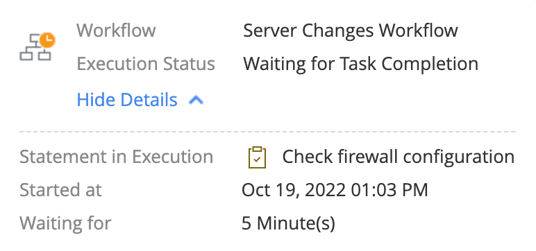 Waiting time for the next transition