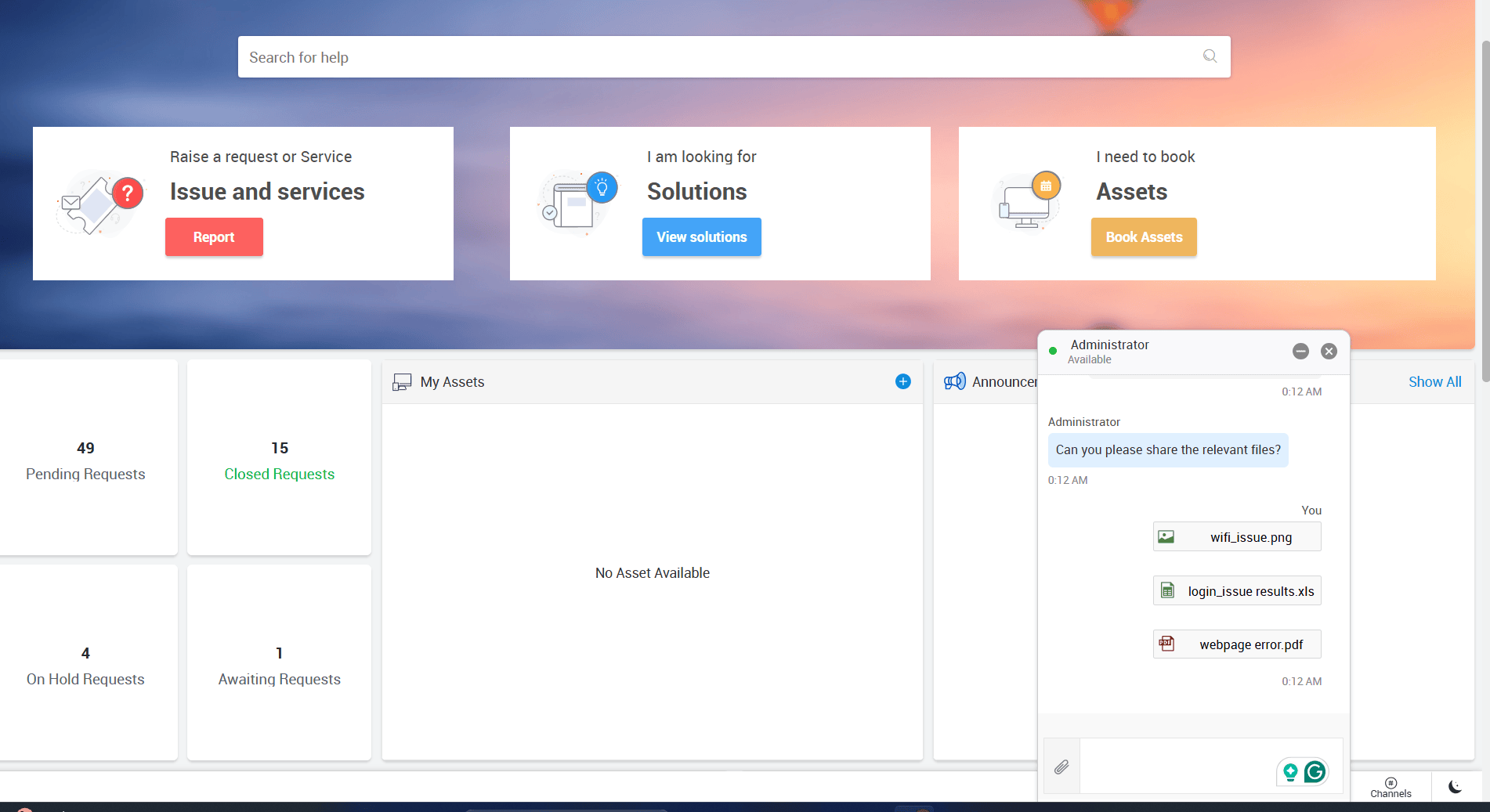 Quickly access tickets in live chat