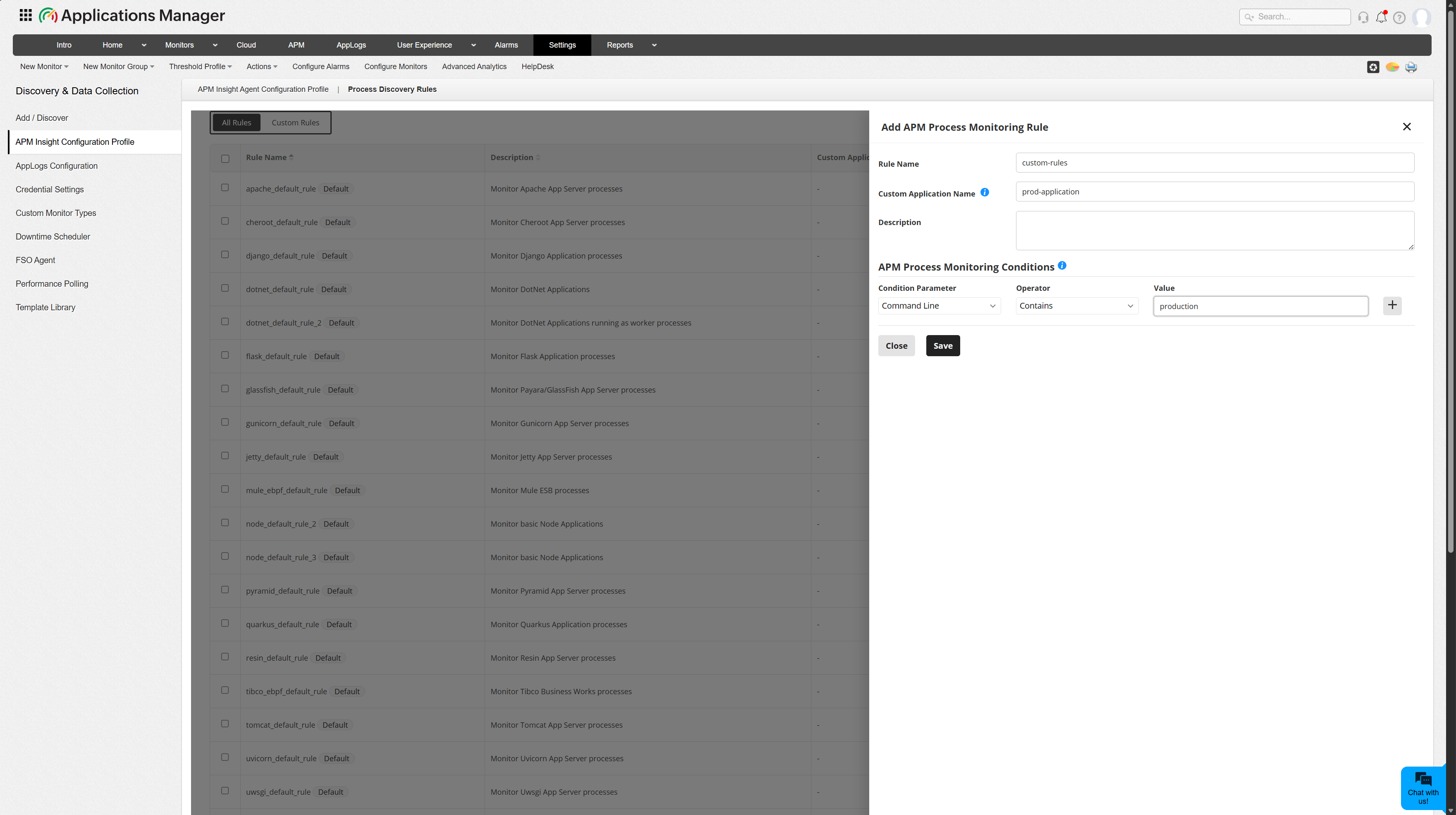 Add APM Process Monitoring Rule | Applications Manager Add APM Process Monitoring Rule | Applications Manager