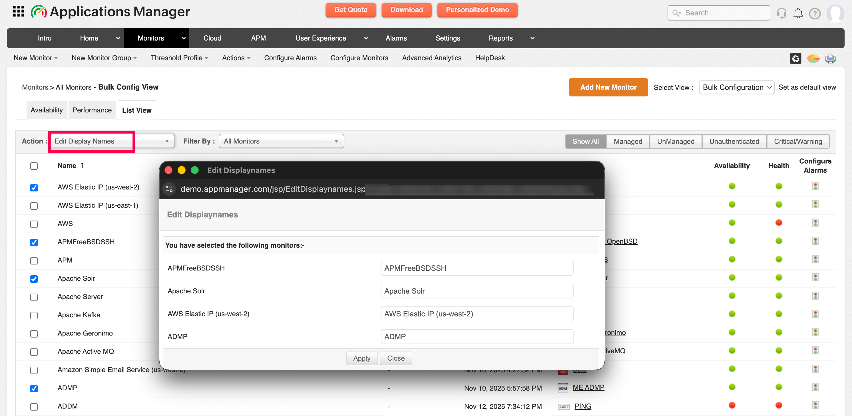 Bulk Configuration - Edit Display Names Bulk Configuration - Edit Display Names