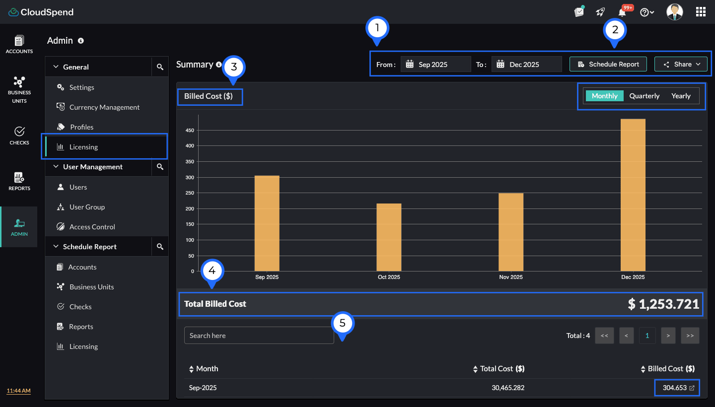 CloudSpend Licensing