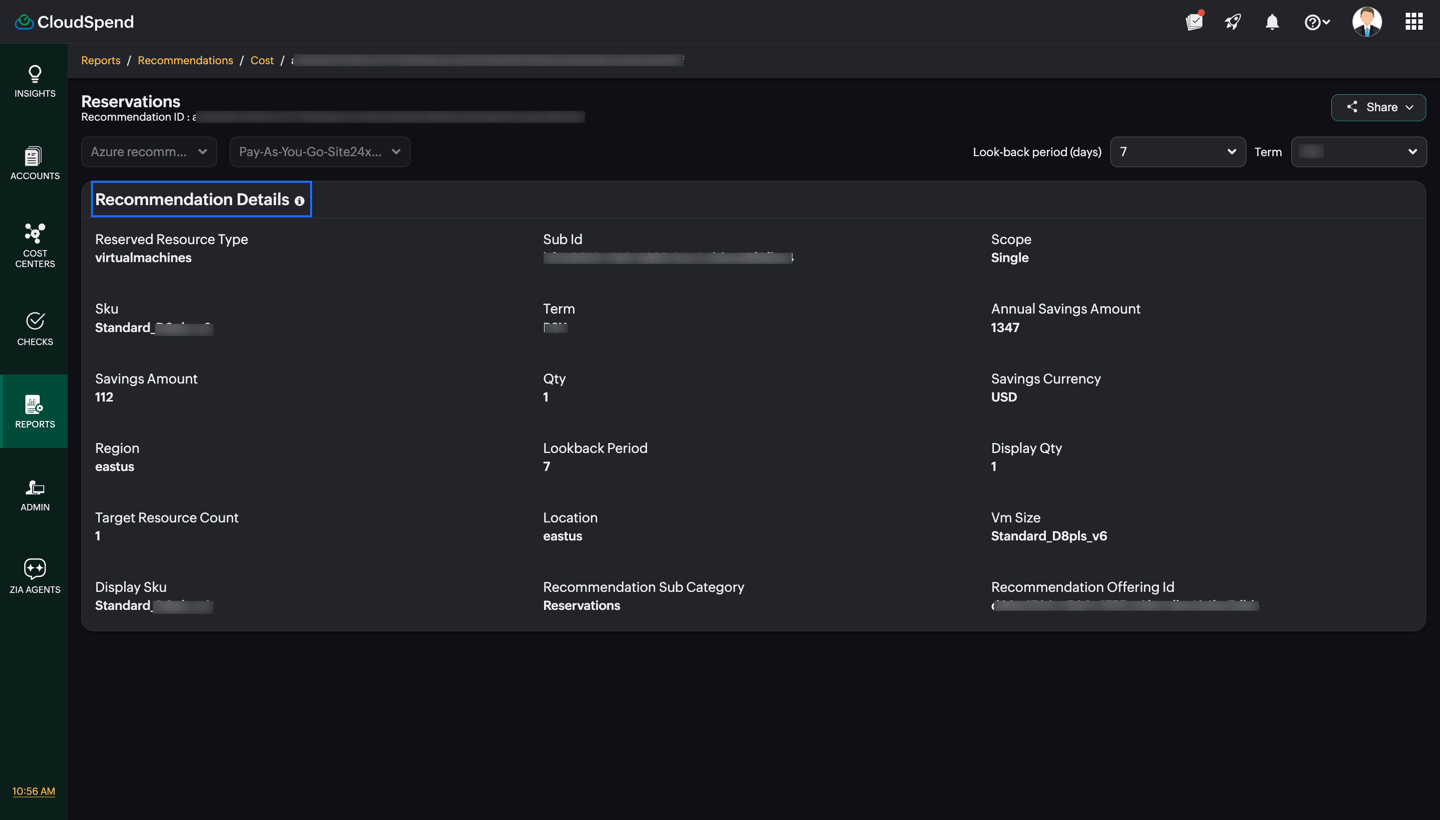 recommendation details