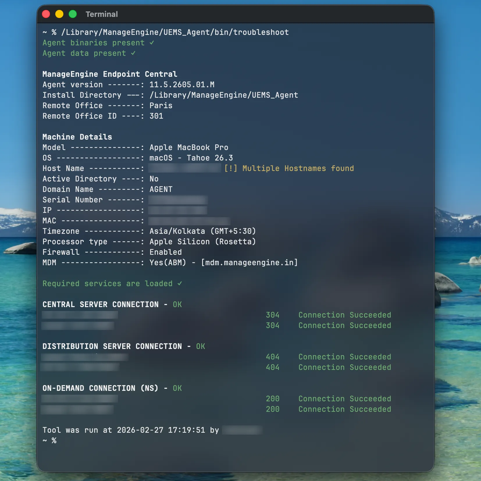 mac agent terminal command mac agent terminal command