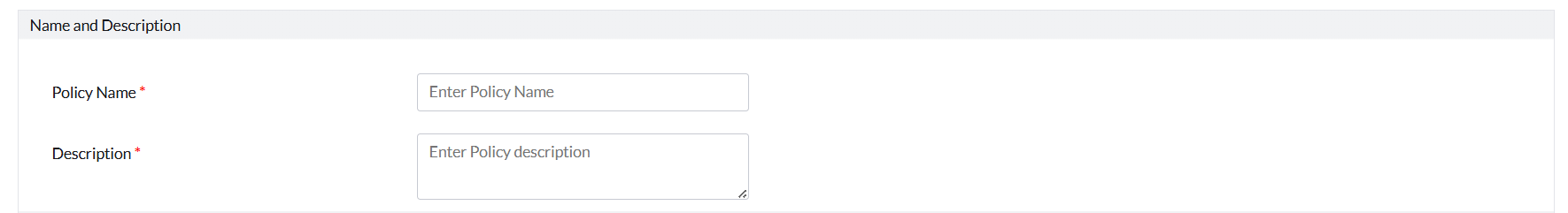 Policy Name and Description