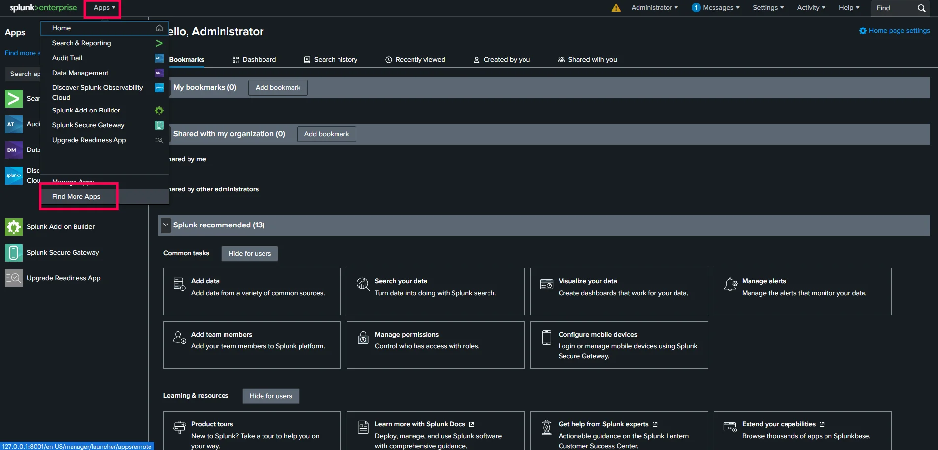 Splunk Apps Menu Splunk Apps Menu