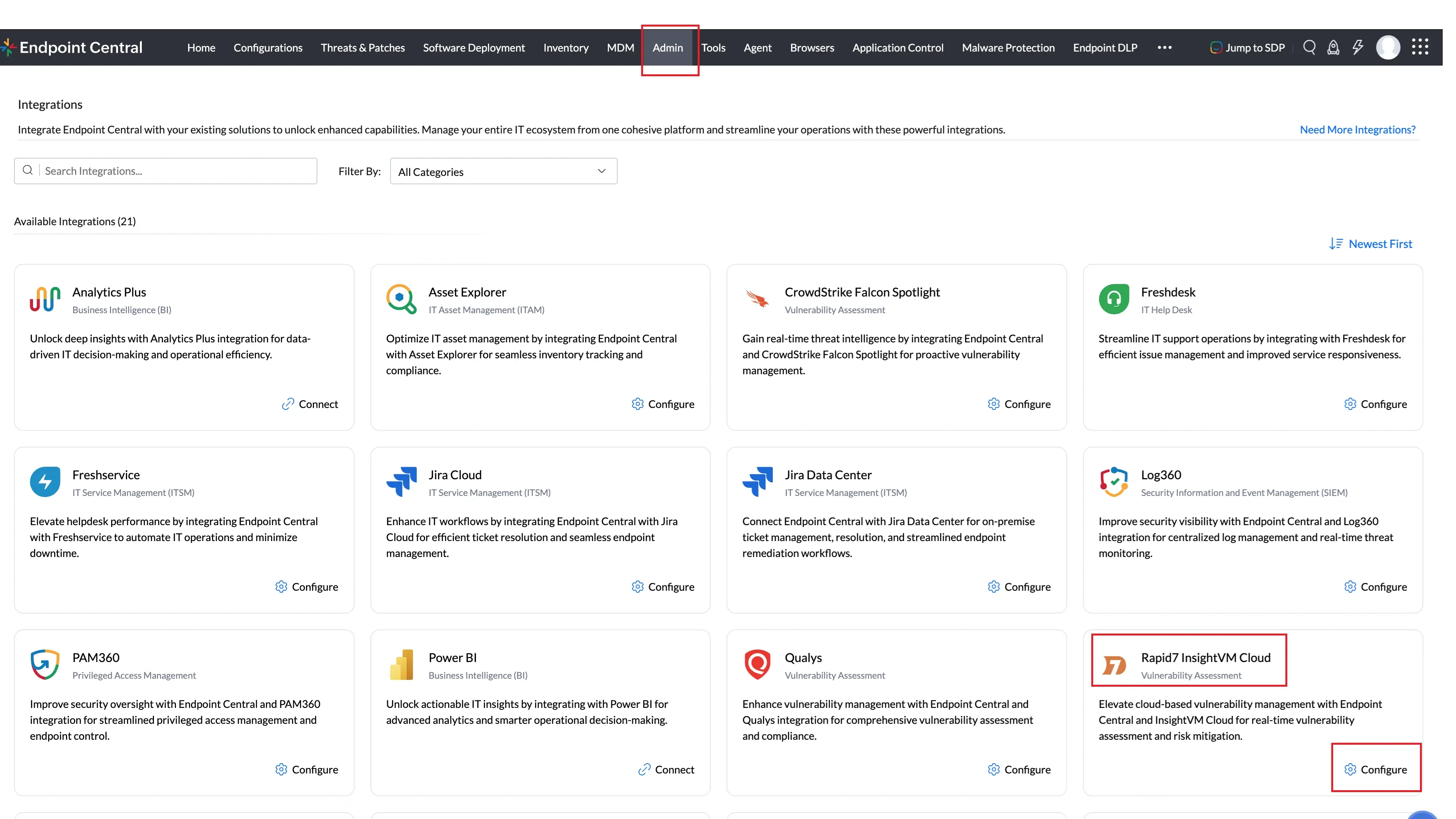 Rapid7 InsightVM Navigation Rapid7 InsightVM Navigation