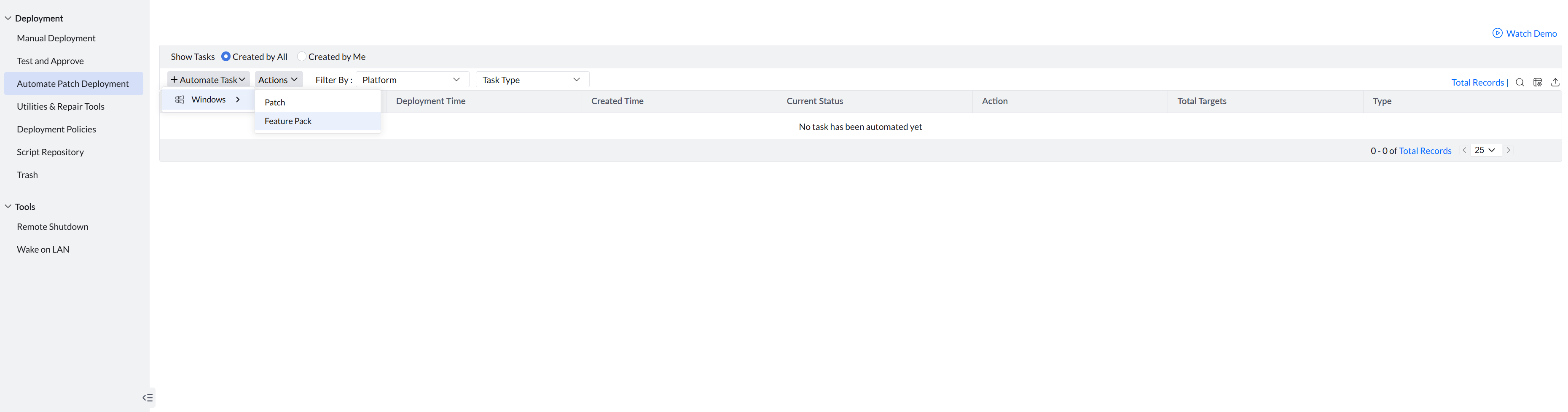 Automated Feature Pack Deployment