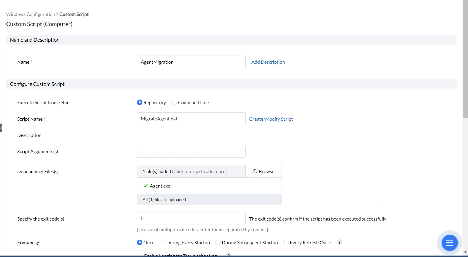Deploy configuration Deploy configuration