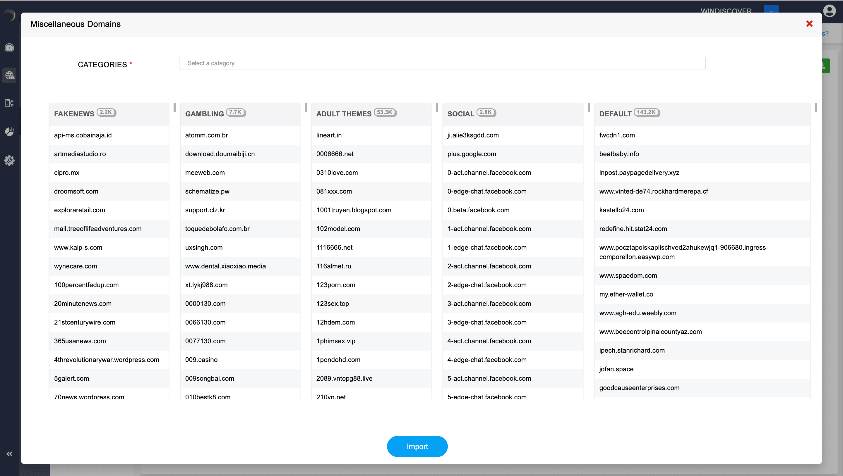 Domain blocking in Microsoft Windows DNS servers using DNS Firewall