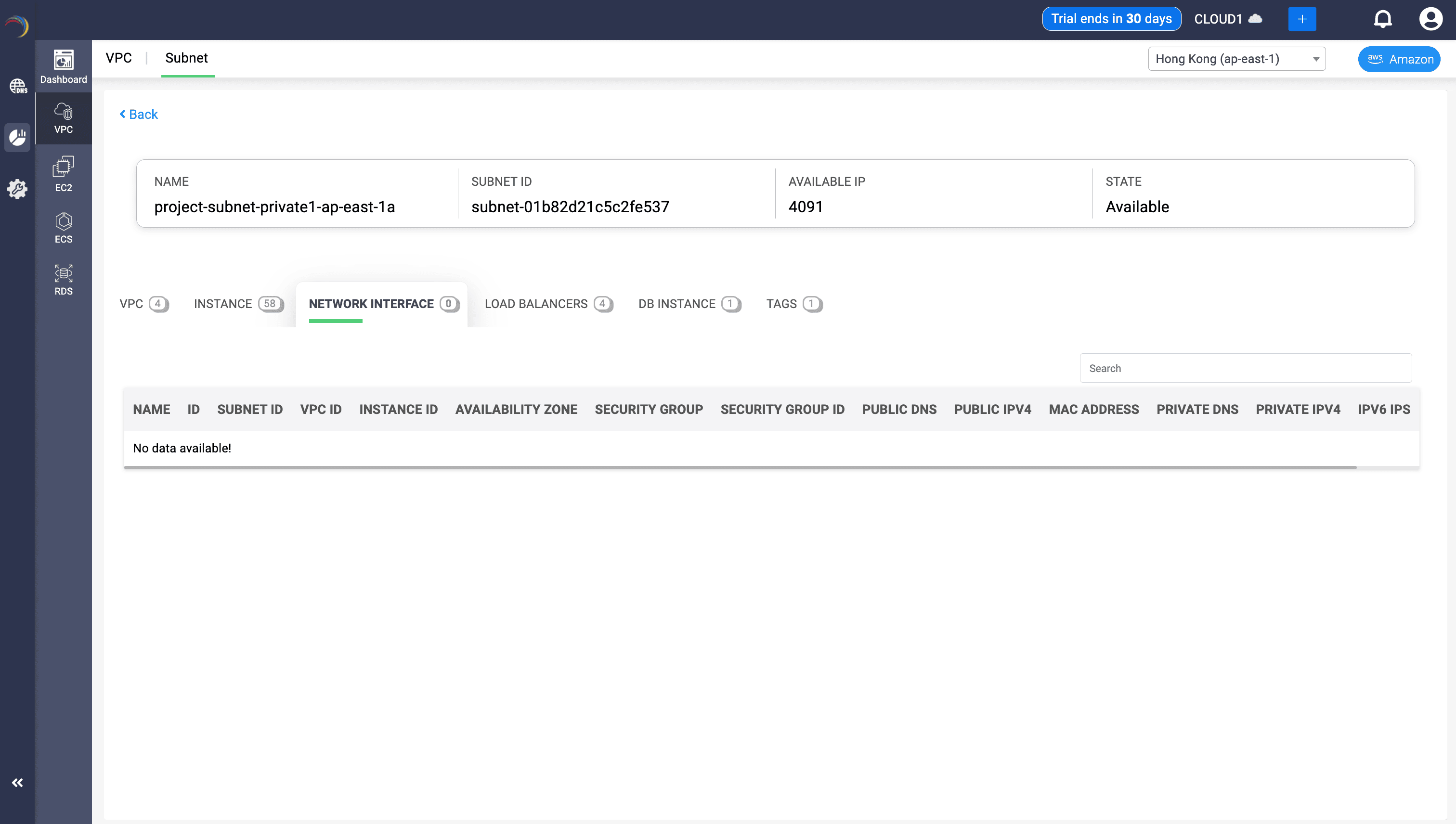 DDI Central Load Balancer View