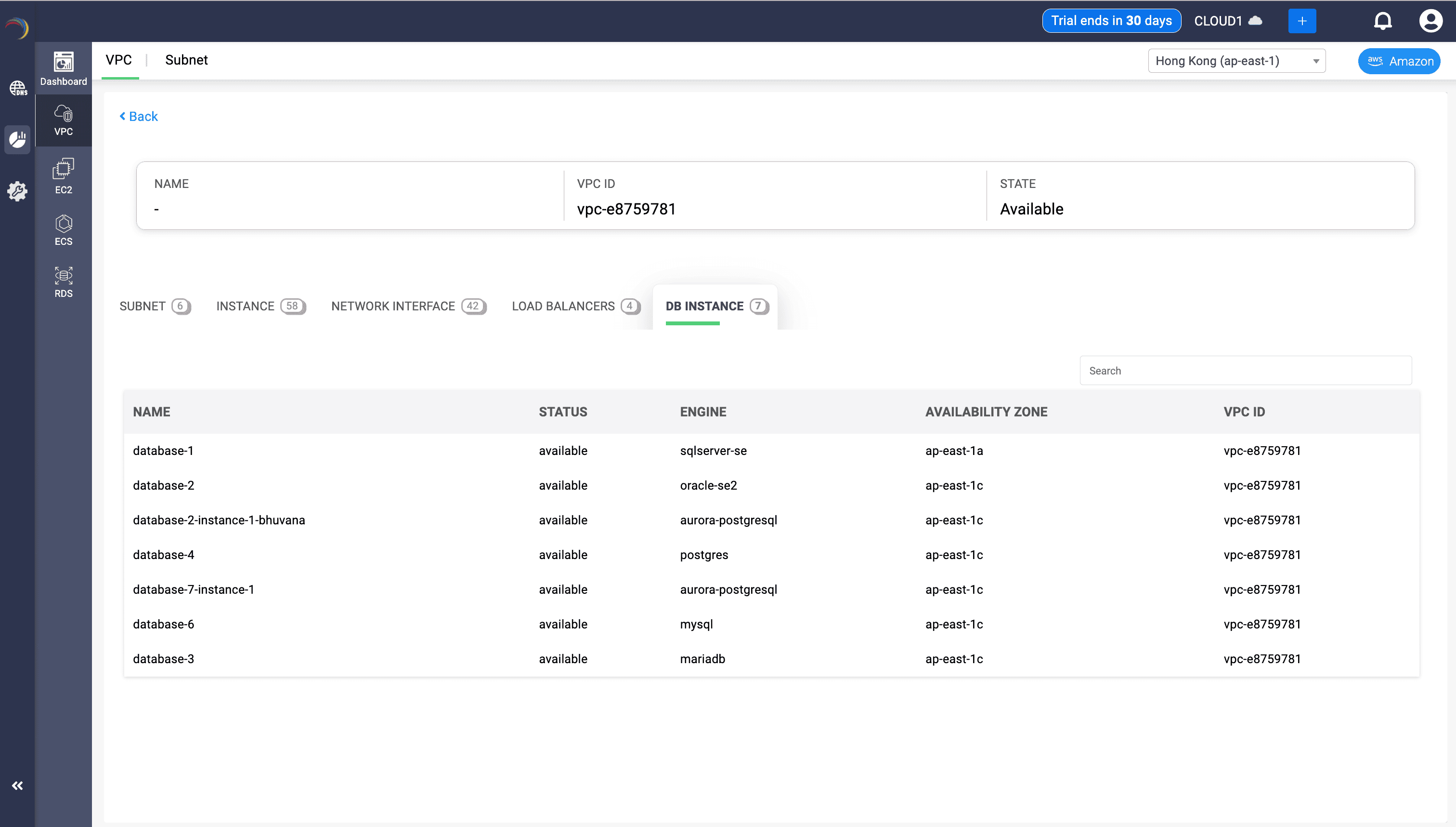 DDI Central Load Balancer View