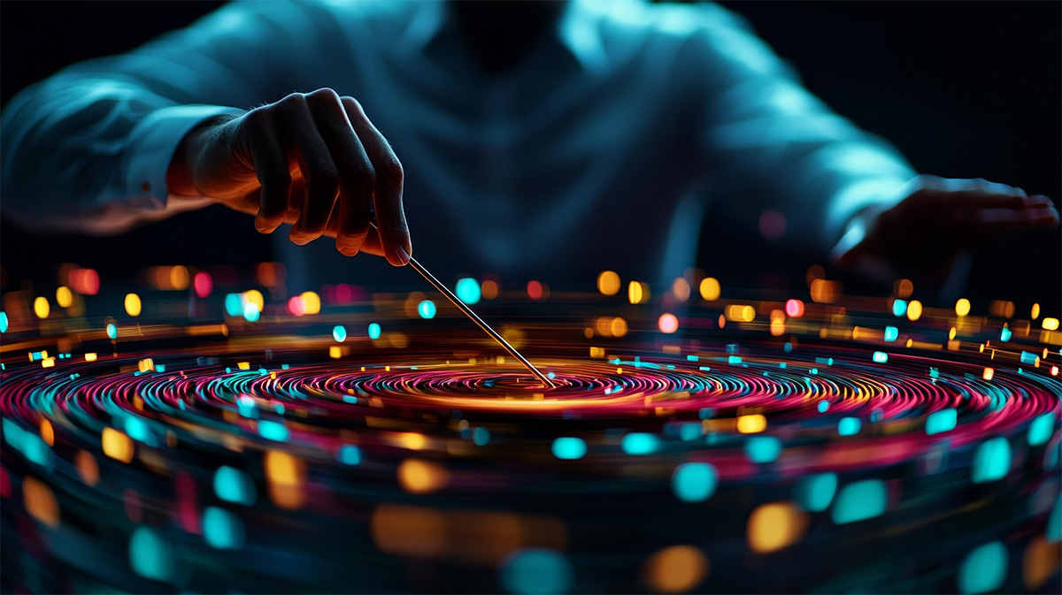 A symphony conductor representing workflow orchestration