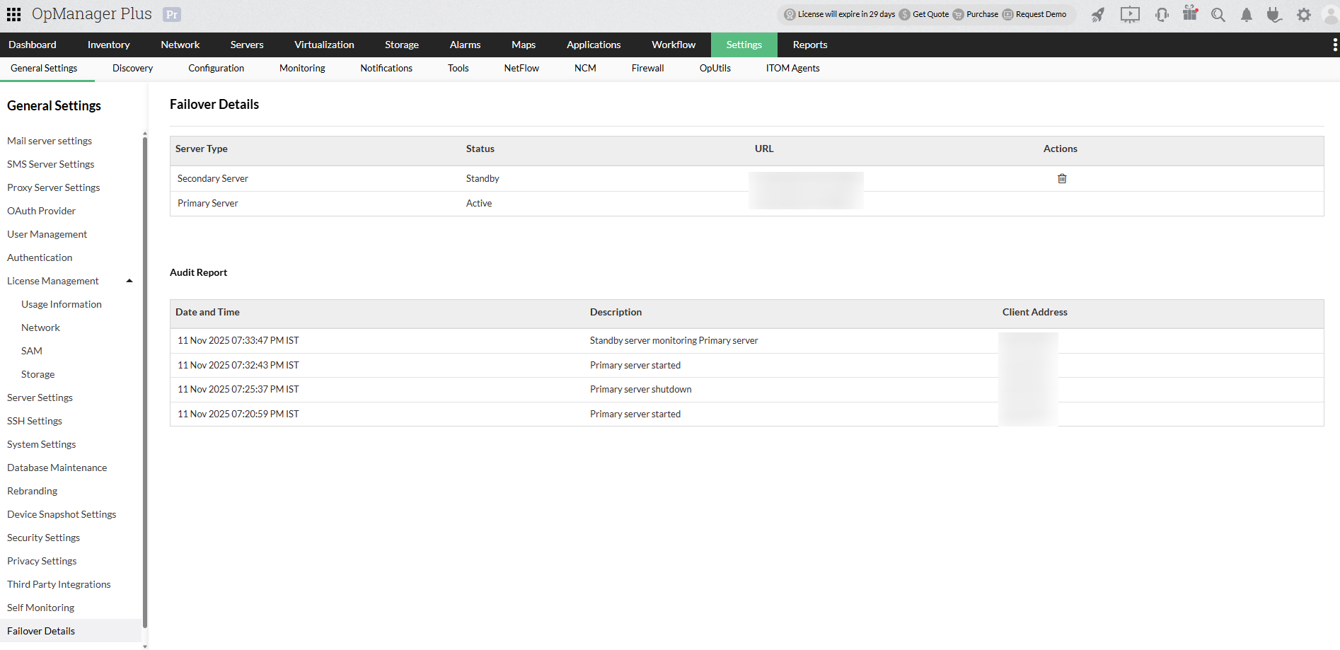 Smart upgrade steps in Failover configured servers: Failover details