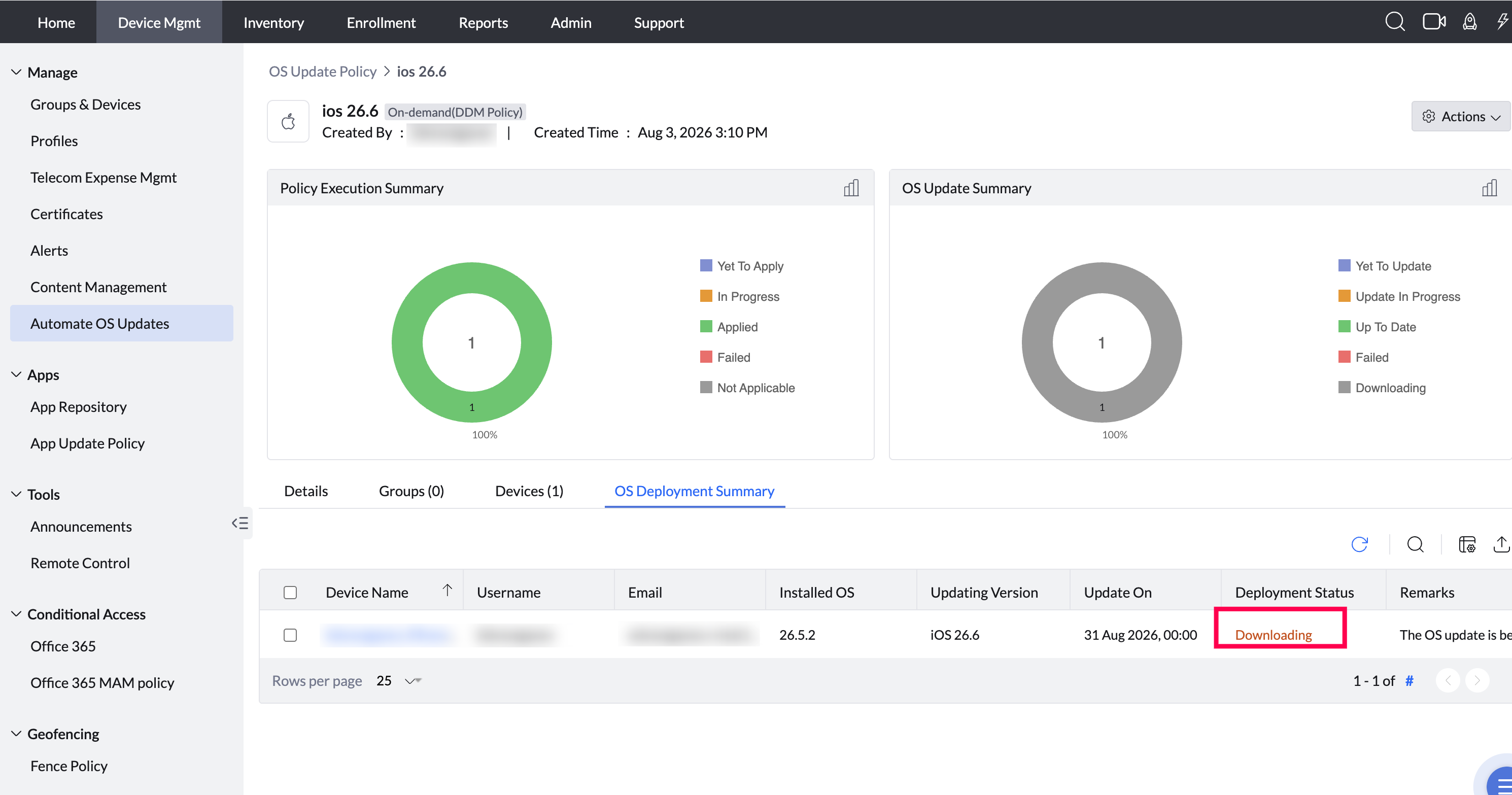 OS Deployment summary OS Deployment summary