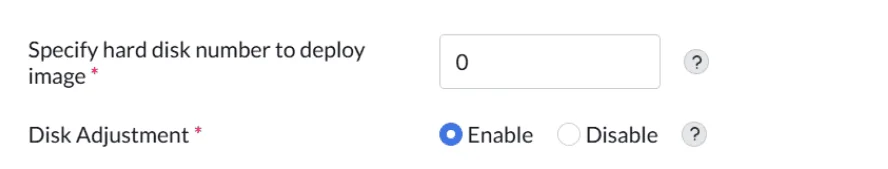 image-deployment-nav Navigation option for image deployment