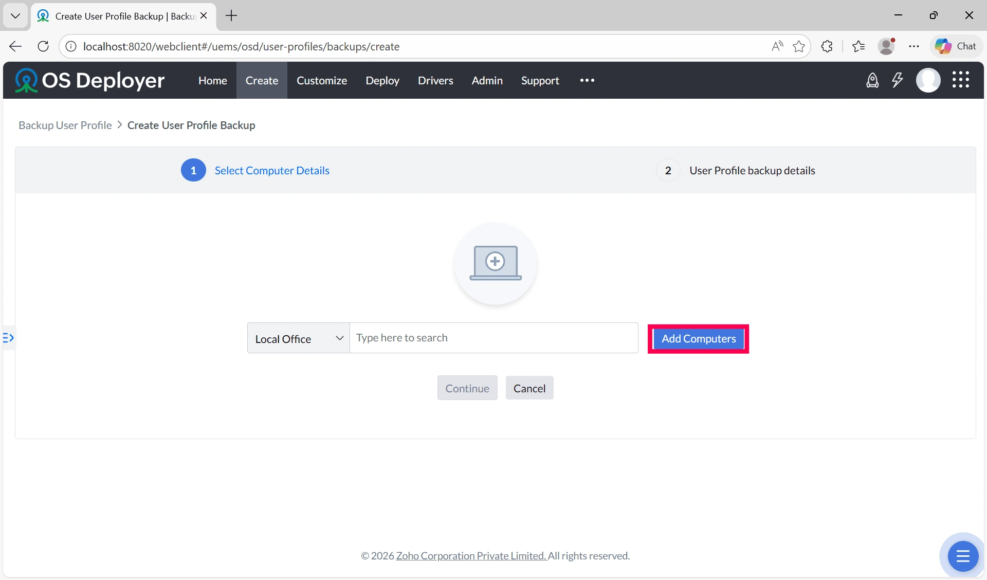 OS-Deployer Backup user profiles