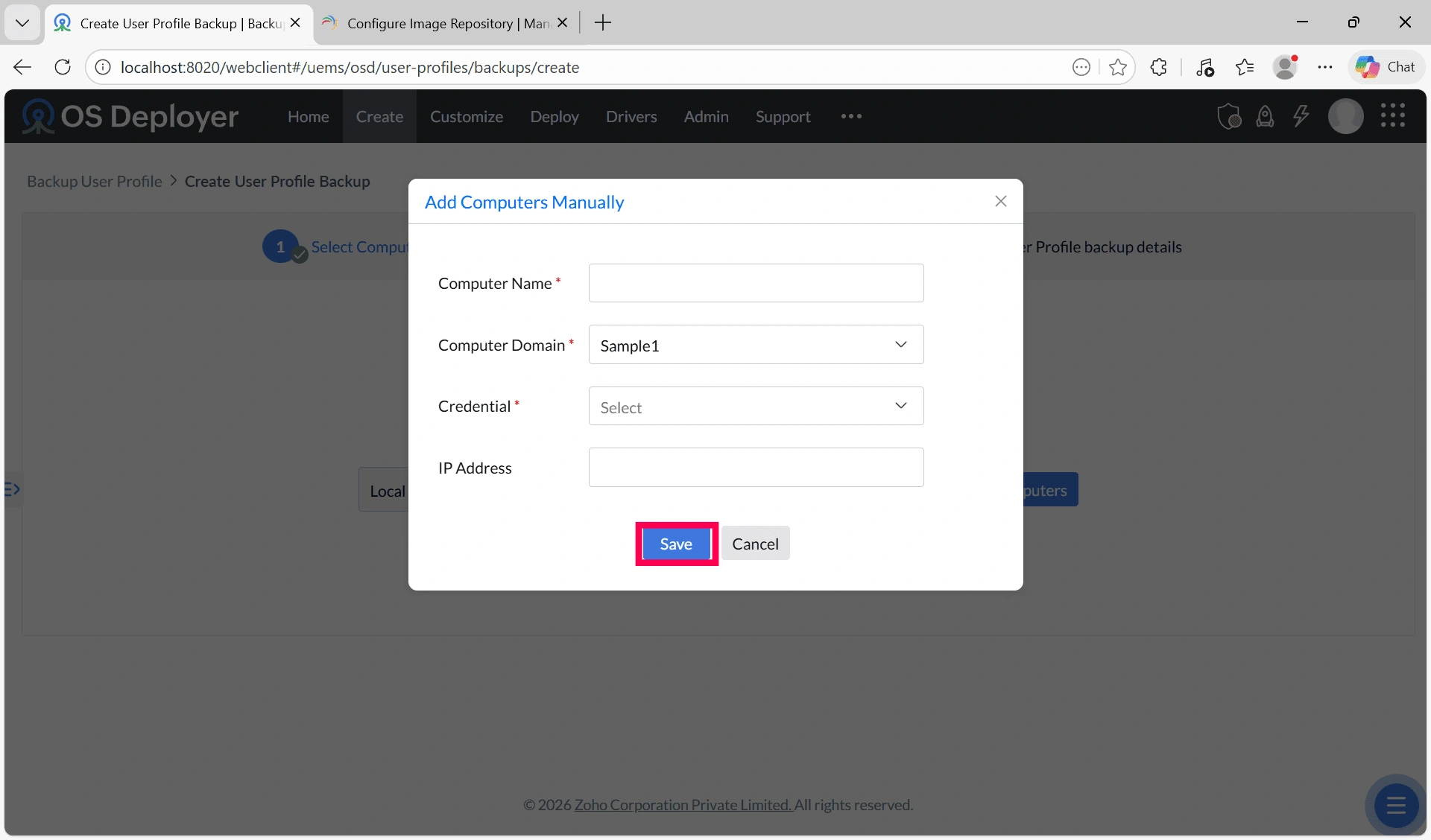 Backup user profiles 