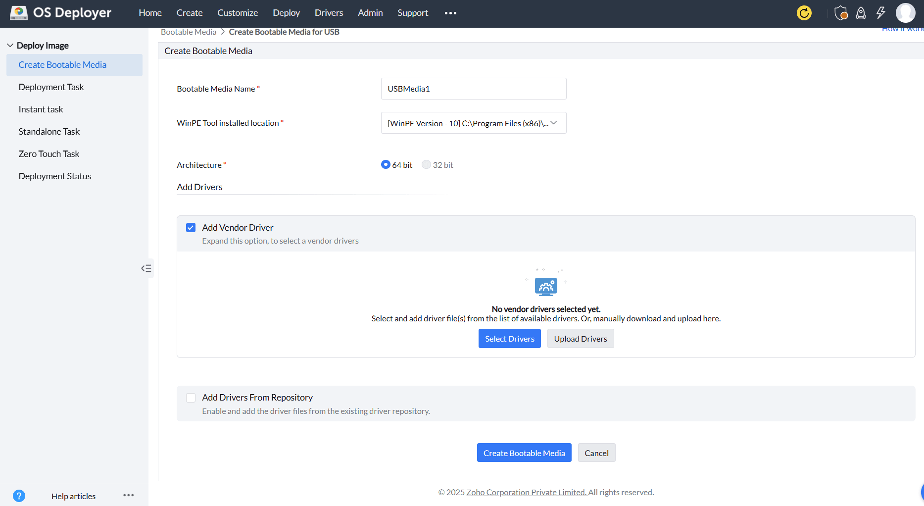 Image software for hard disks - ManageEngine Endpoint Central