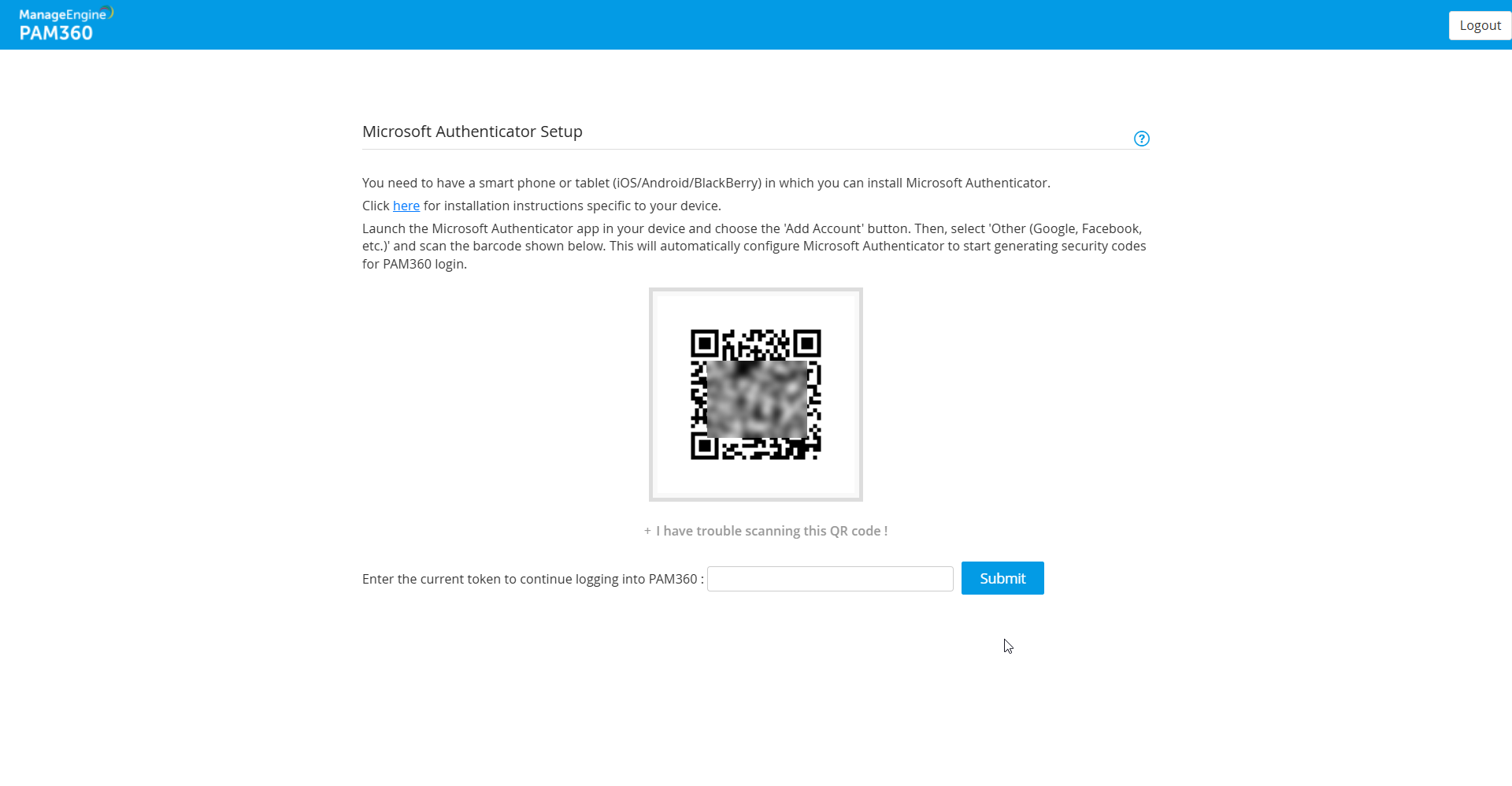 Setting up TFA - Microsoft Authenticator