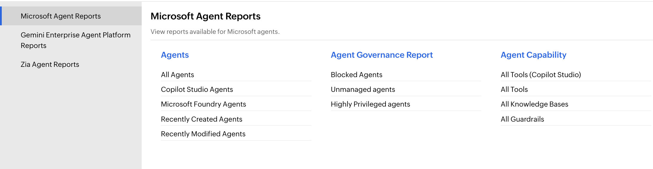 The AI Foundry Agents report in SecureAI showing the agent name, status, owner, and creation date.