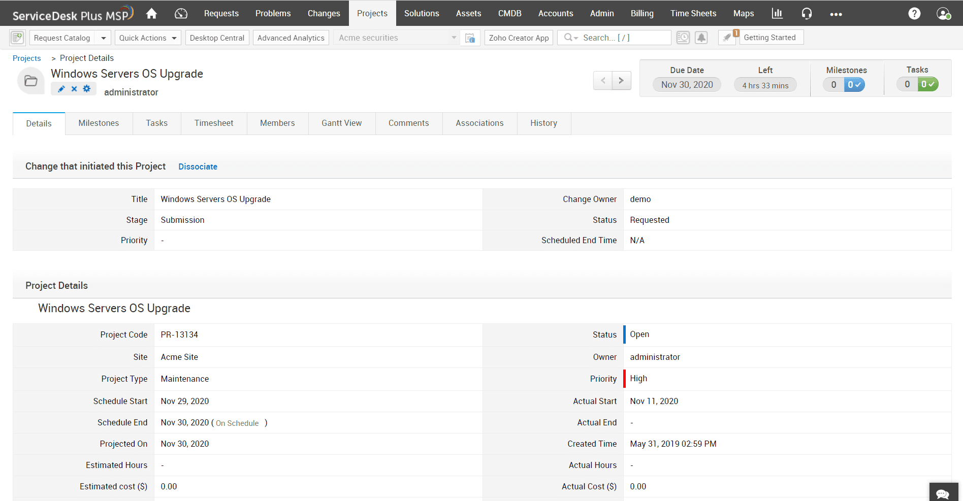 PSA ticketing software with project management features for large-scale IT project delivery