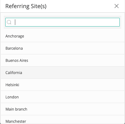 Managing referring sites for technician groups across multiple service desk locations