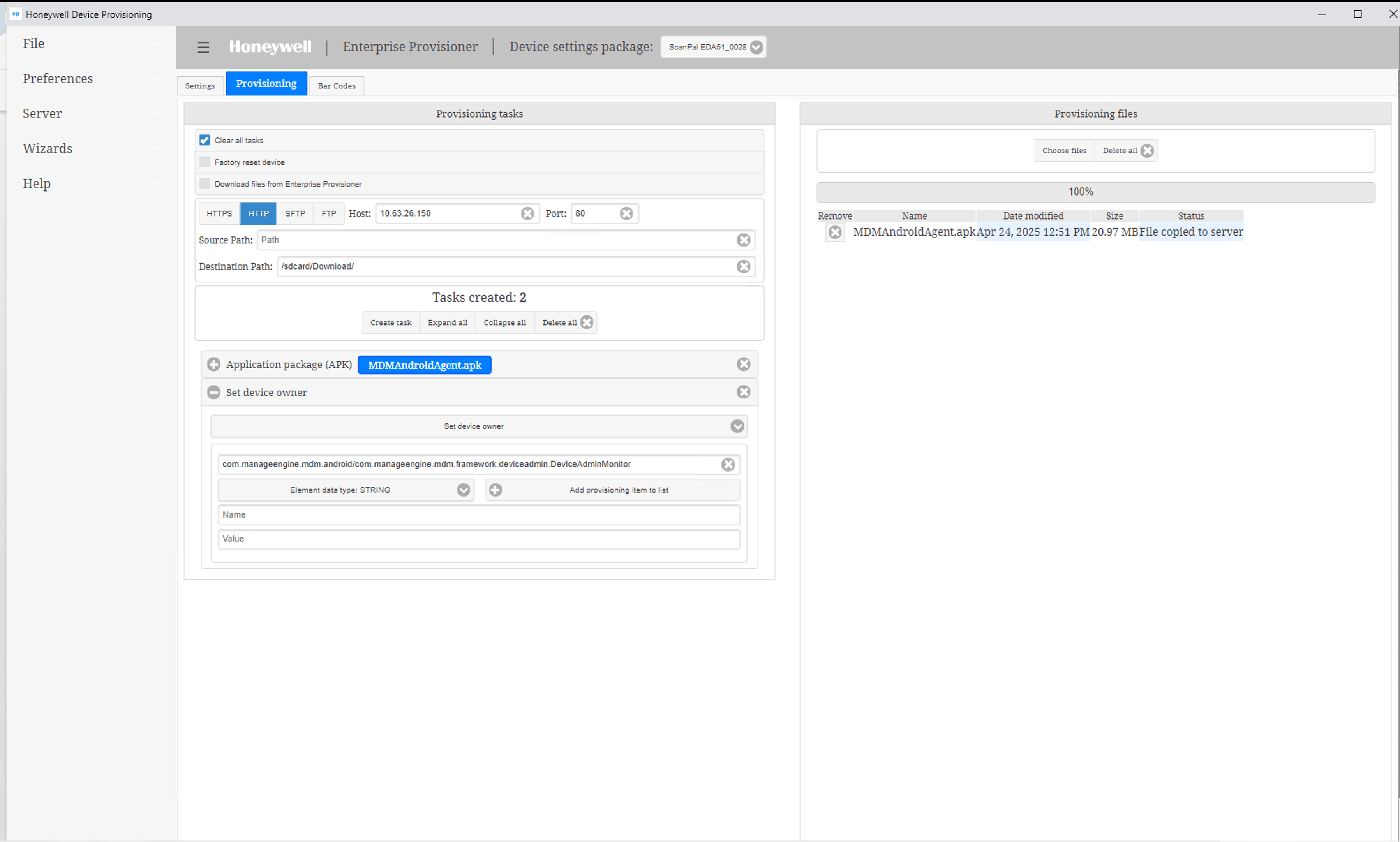 Honeywell Device Provisioning Guide using the Enterprise Provisioner Tool illustration 10