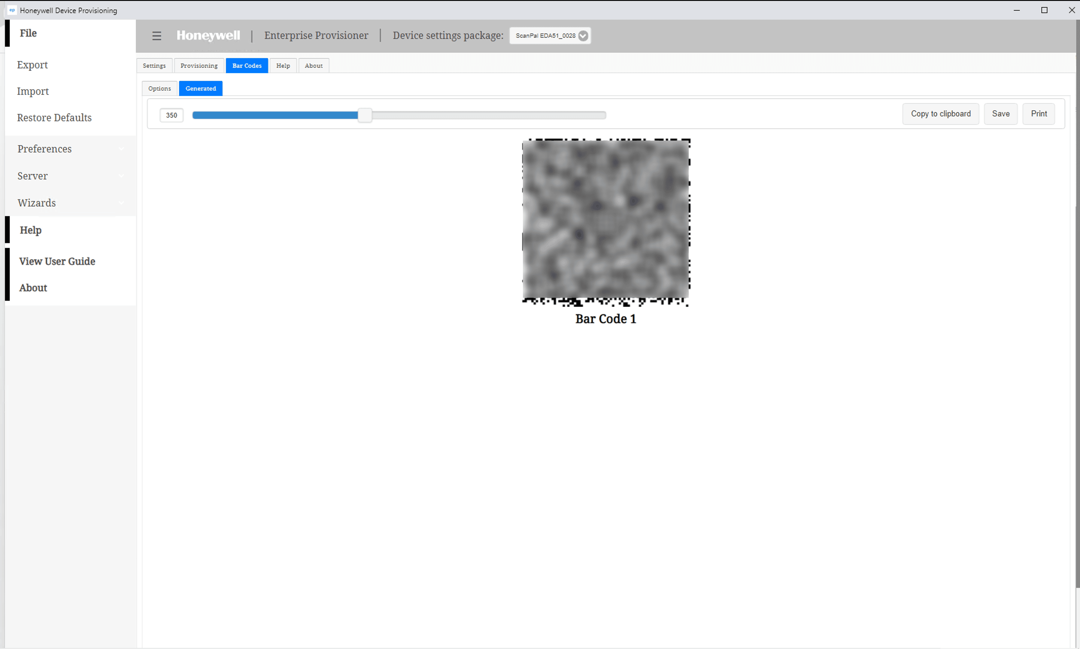 Provisioning Mode enabled