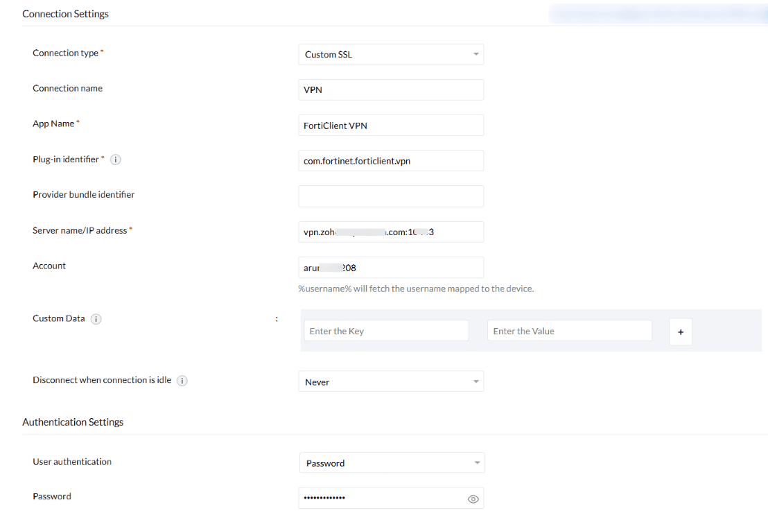 How to configure FortiClient VPN Setup for iOS/iPadOS through MDM illustration 3