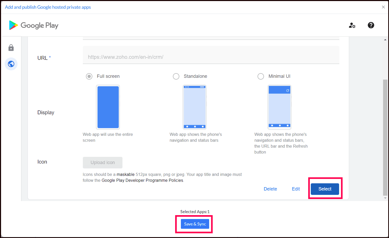 How to Publish Google Hosted Web Apps Directly from the ME MDM Console? illustration 7