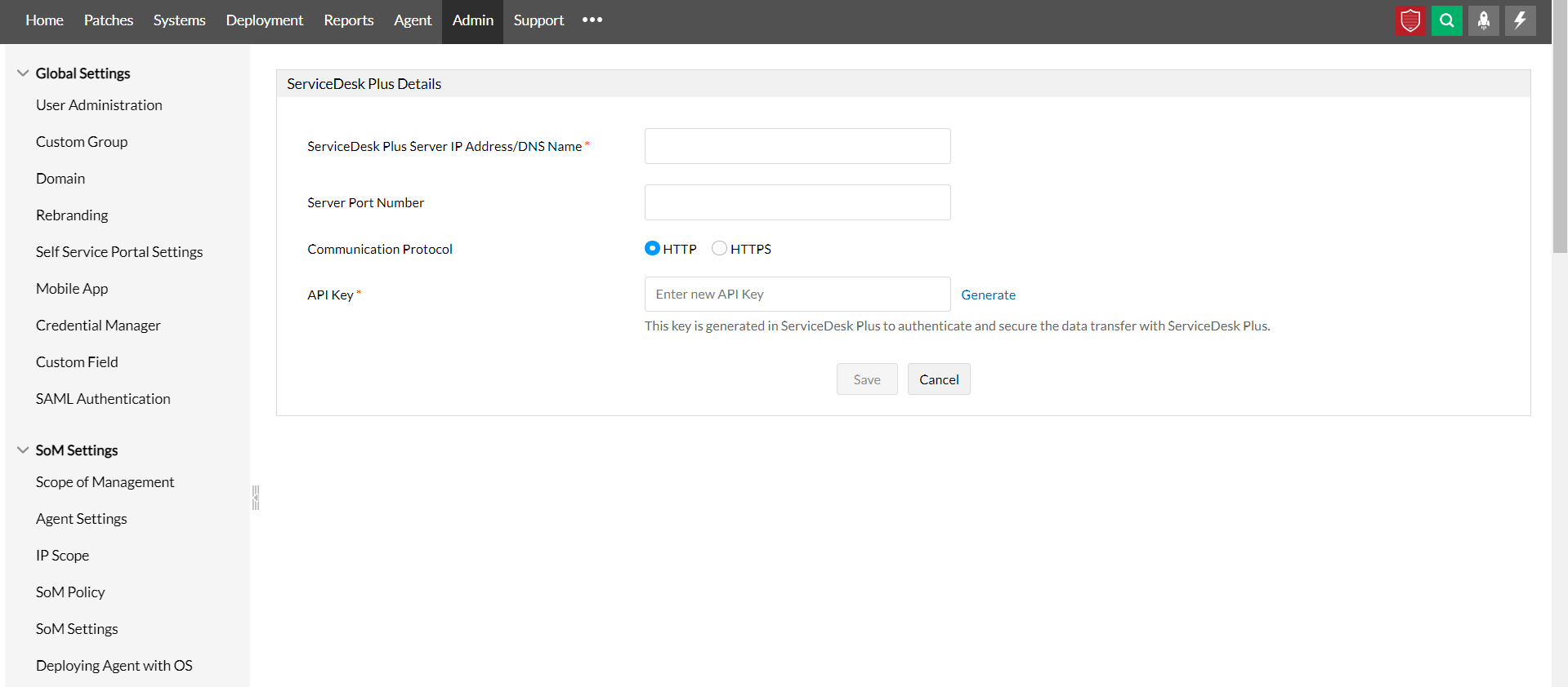 Vulnerability Manager Plus - SDP Server IP