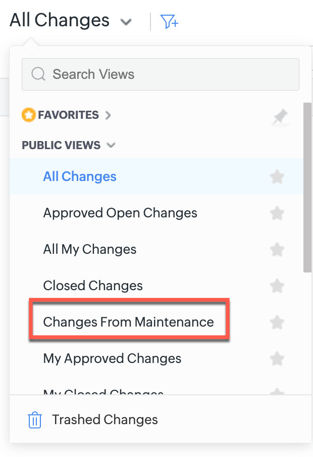 Site filter - List view