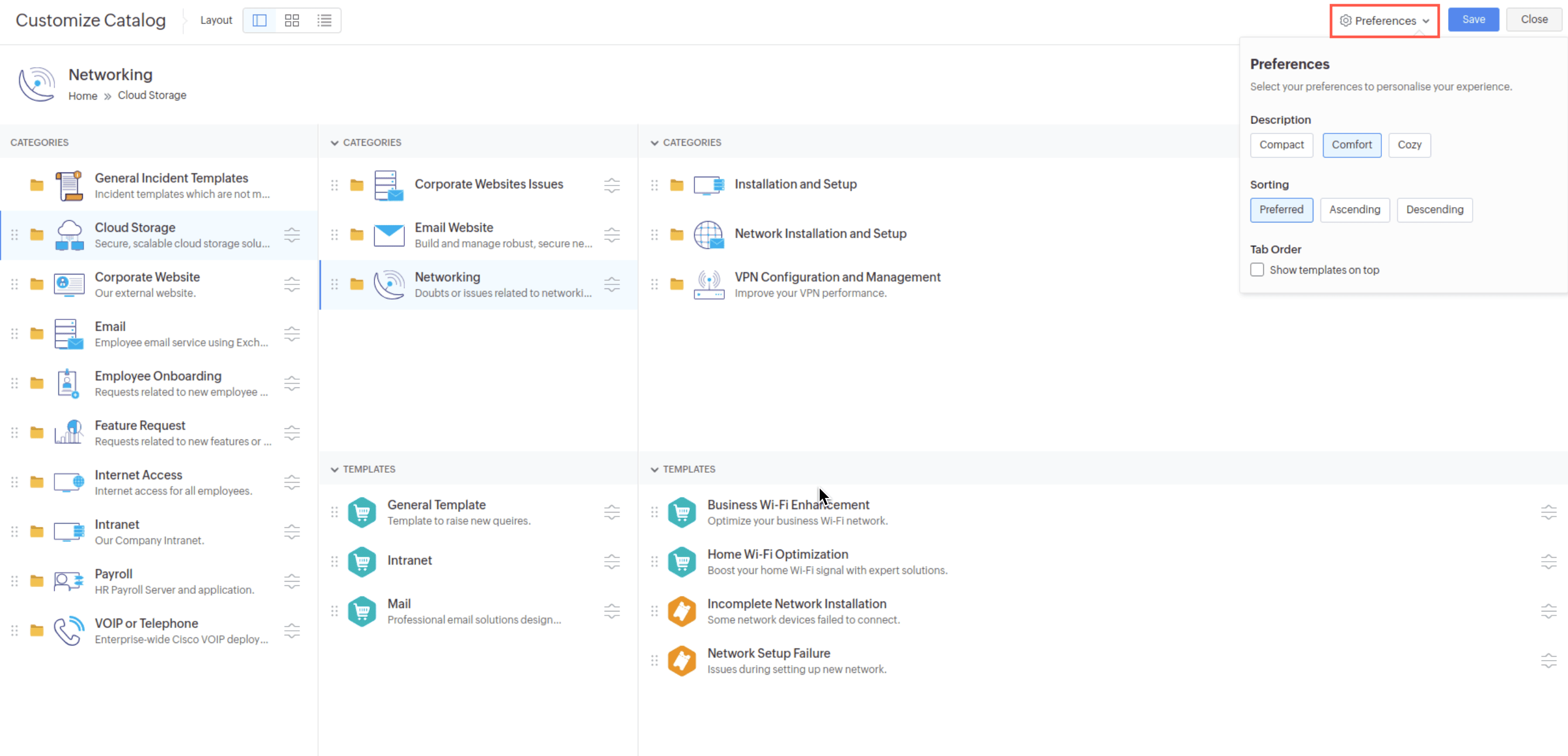 Service Category Enhancement