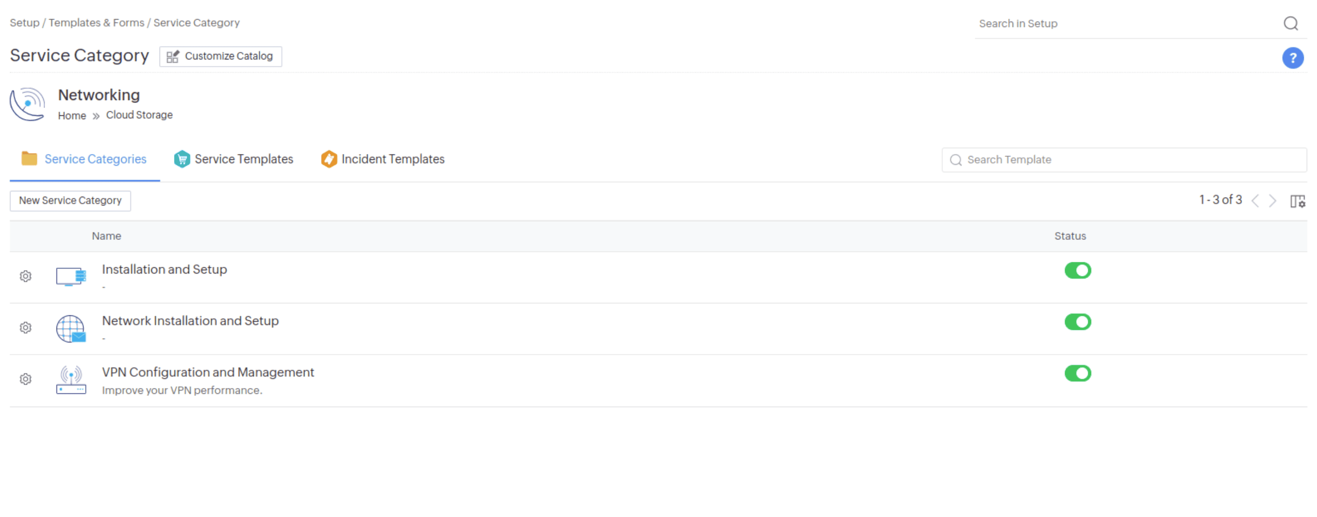 Service Category Enhancement