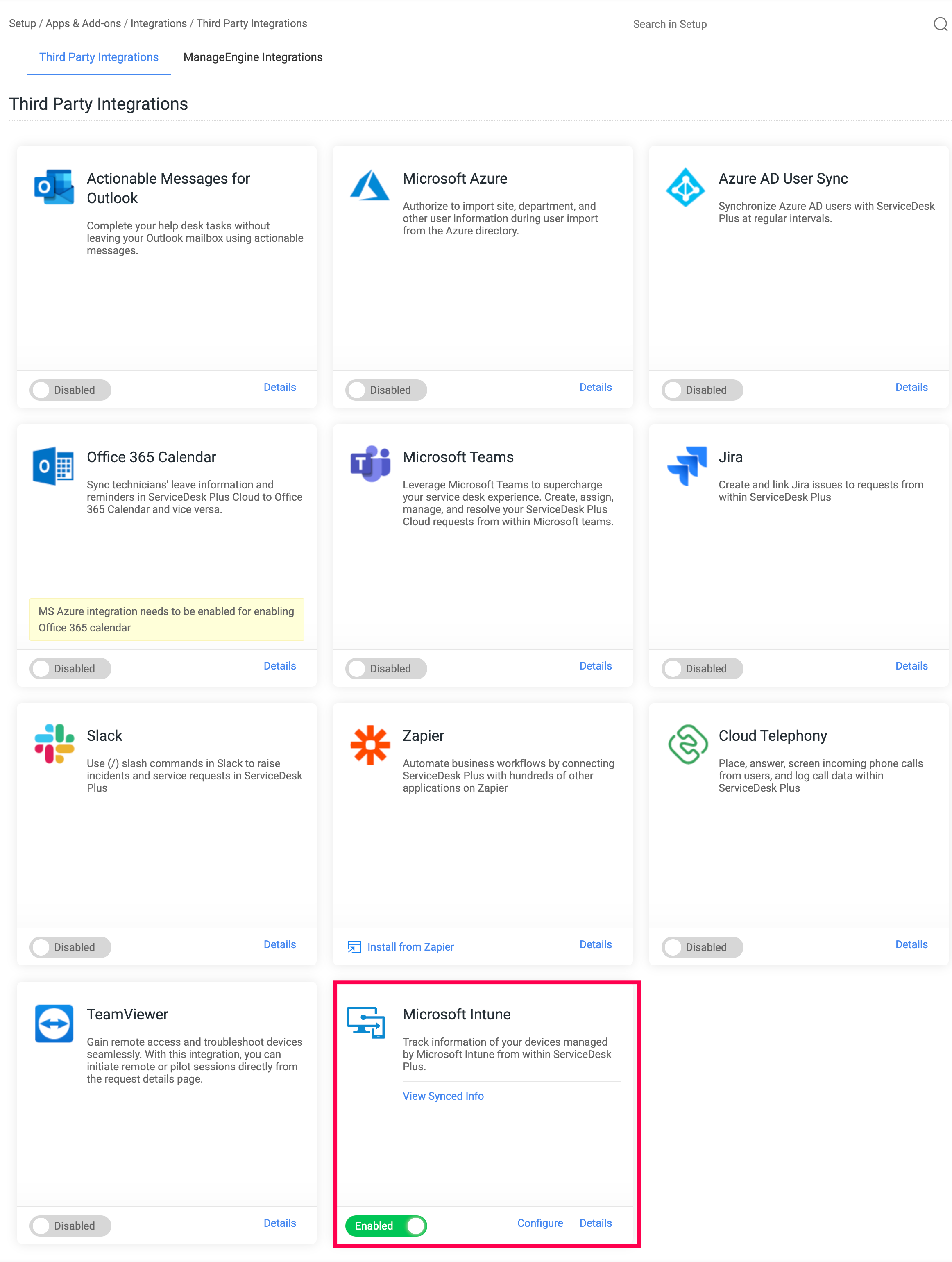 Microsoft Intune Integration