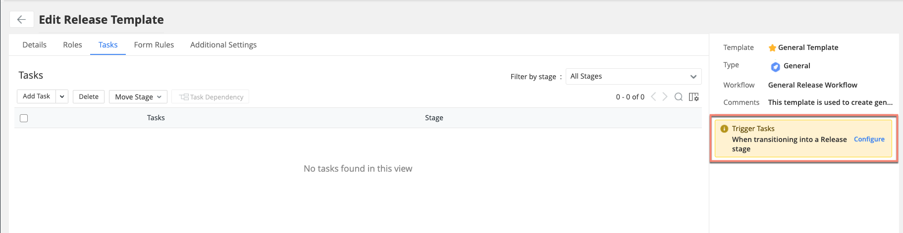Trigger Task UI Changes