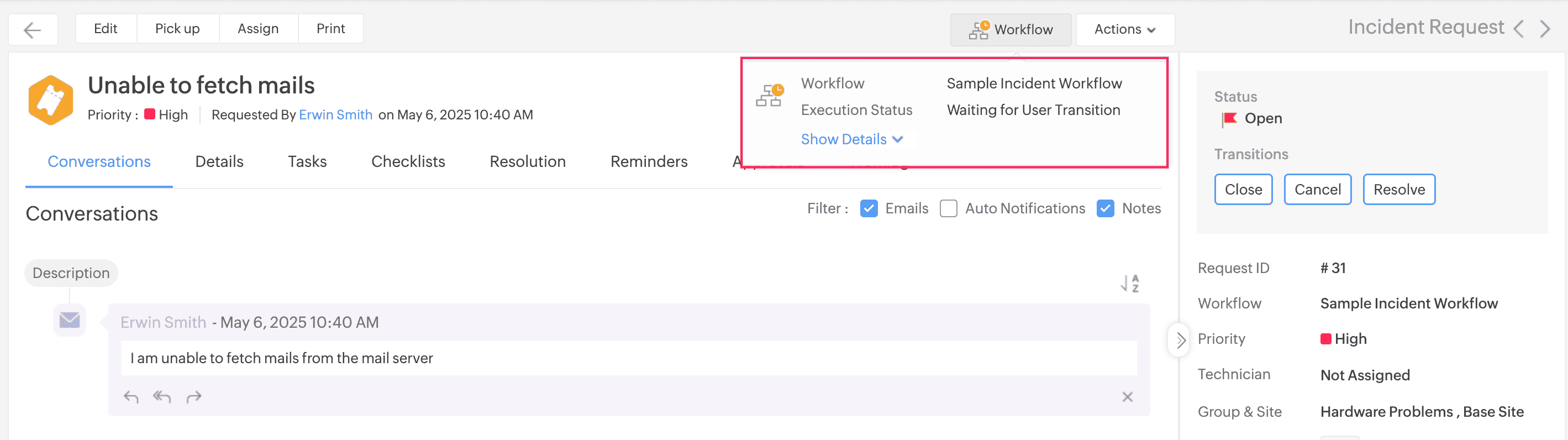 Execution of User Transitions