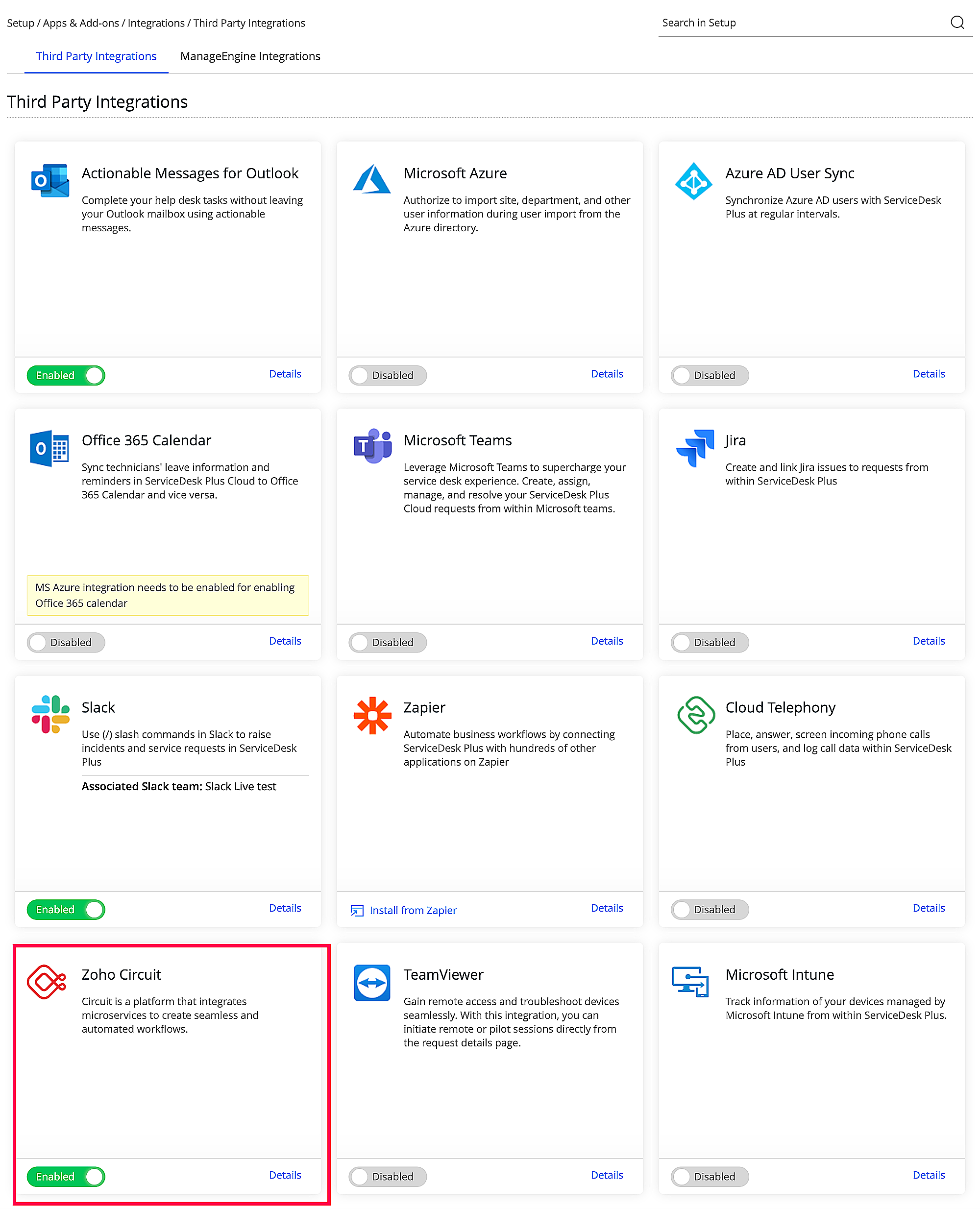 Zoho Circuit Integration