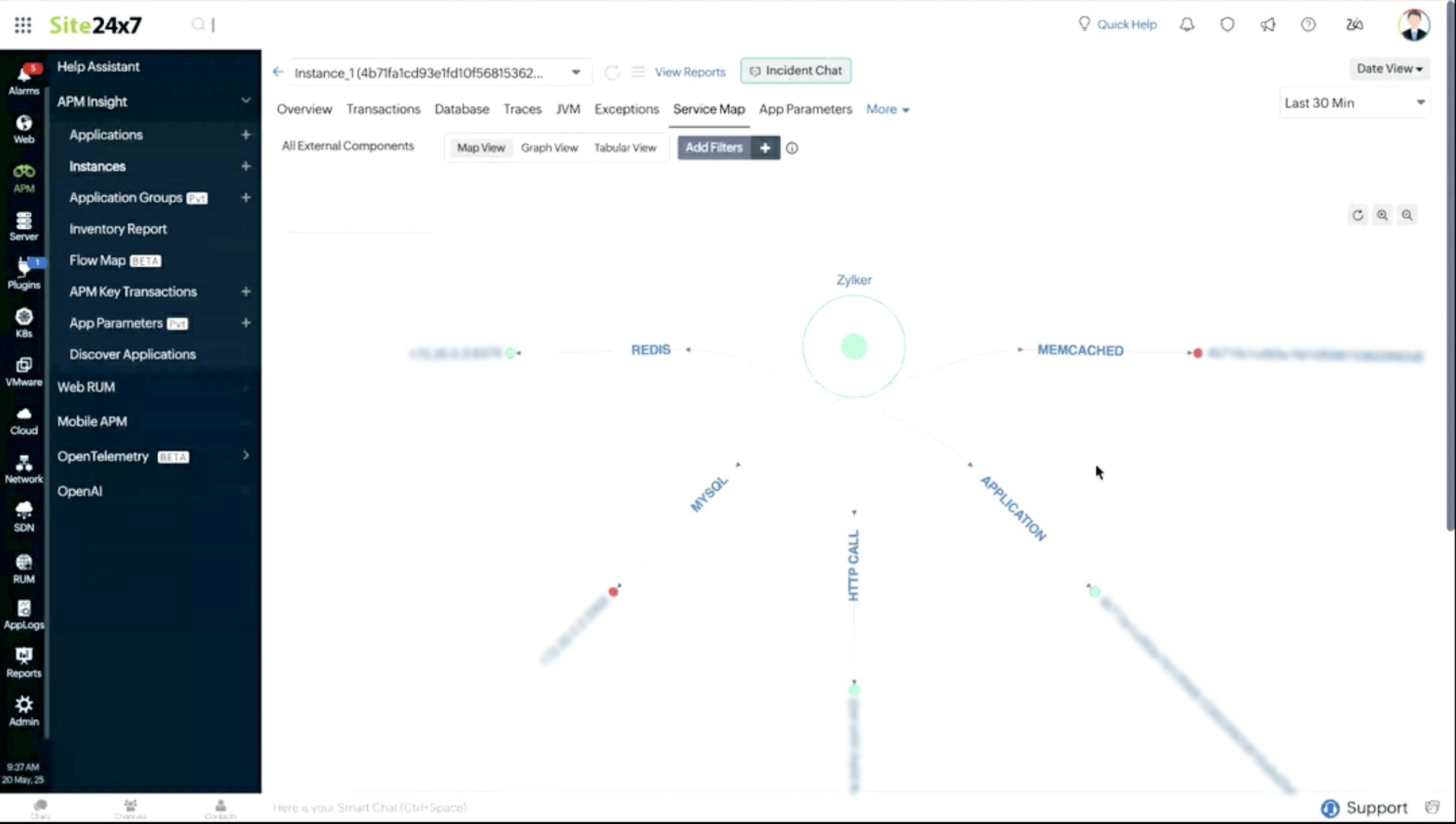 Service mapping using Site24x7