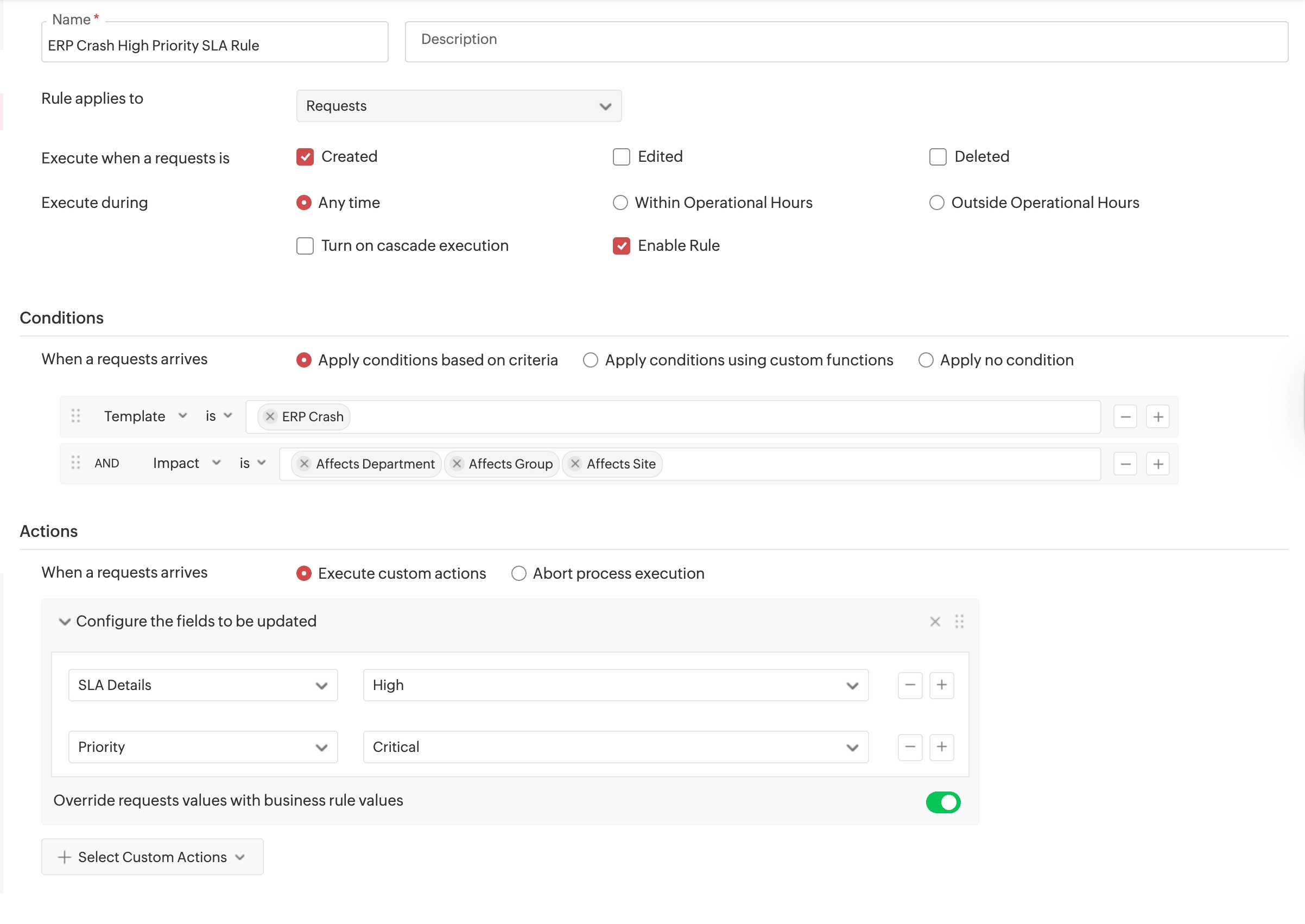 Business rules automation