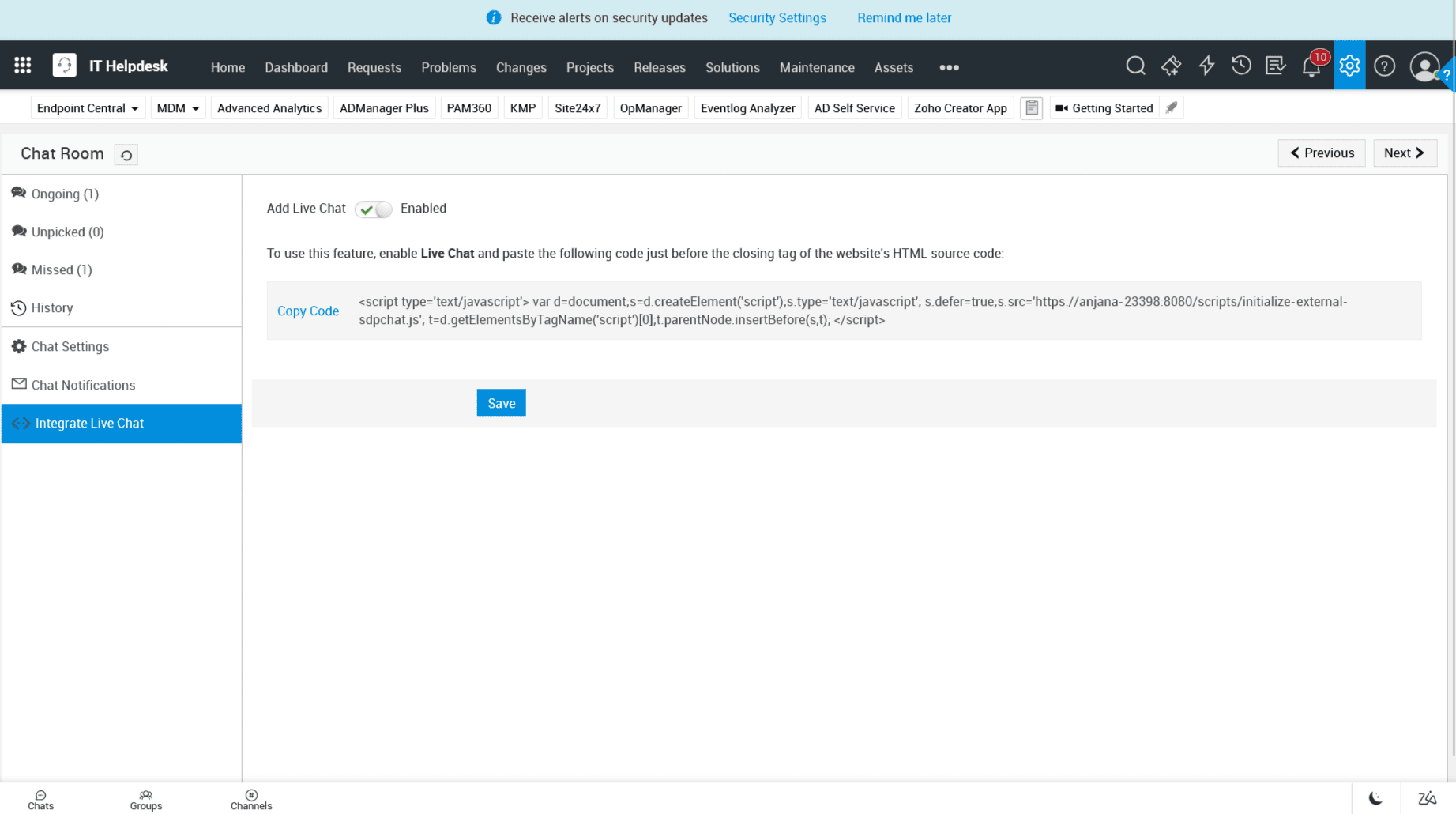 Accessible live chat support